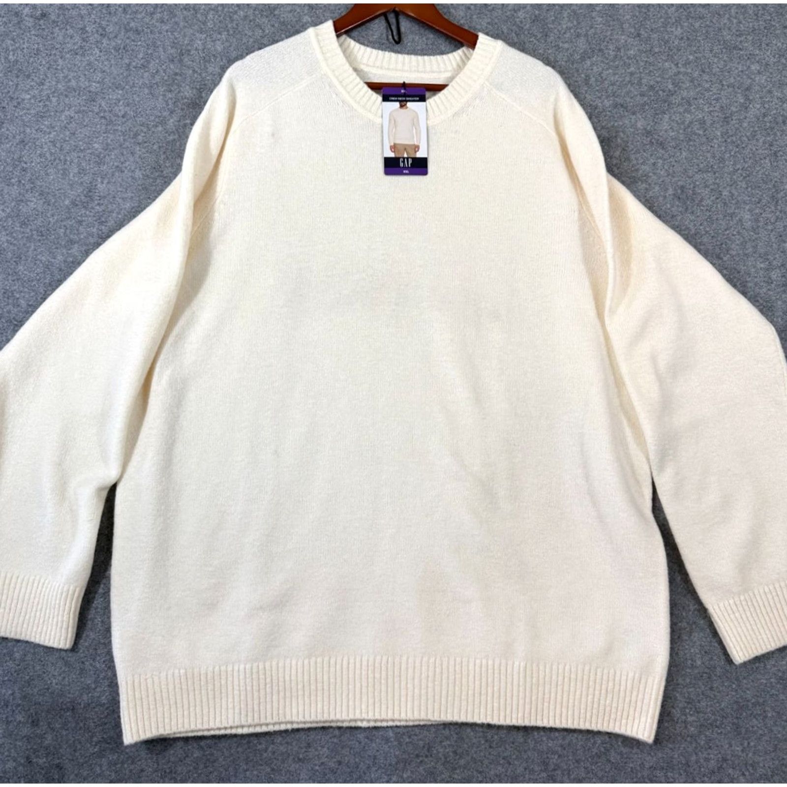 Gap VINTAGE? Gap Pullover Crew Neck Sweater Mens 2XL Ivory Wool Blend Raglan Sleeve NWT Size US XXL / EU 58 / 5 - 2 Thumbnail