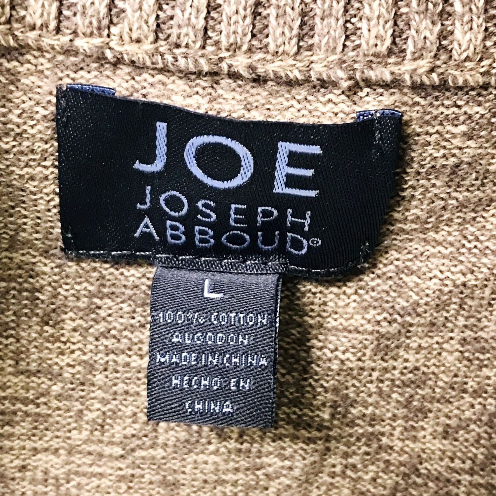 Joseph Abboud Joseph Abboud Men Sweater 1/4 Zip Cotton Knit Brown Plaid Pullover L Mock Neck Size US L / EU 52-54 / 3 - 3 Thumbnail