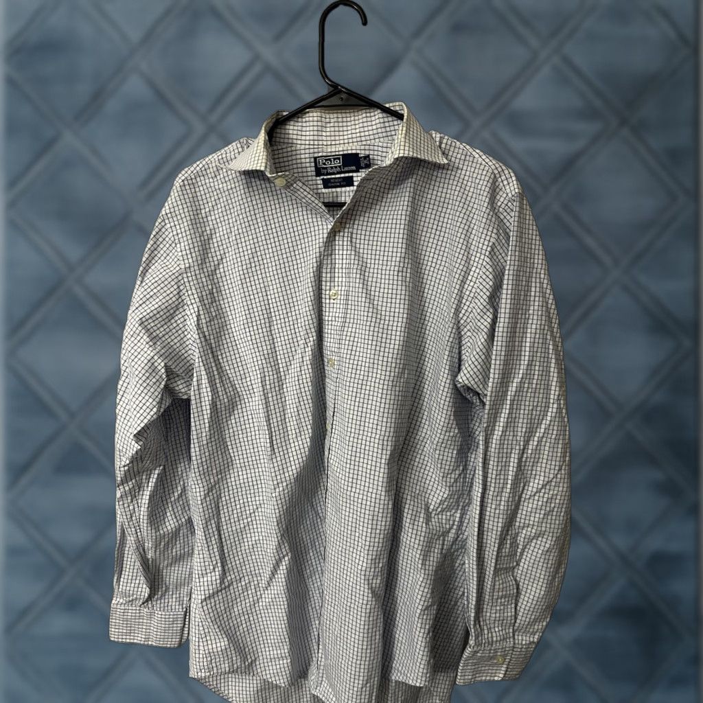 Polo Ralph Lauren VINTAGE Polo Ralph Lauren Mens Dress Shirt Long Sleeve Plaid Button Collar Classic Fit 16 Men Size 42R - 1 Thumbnail