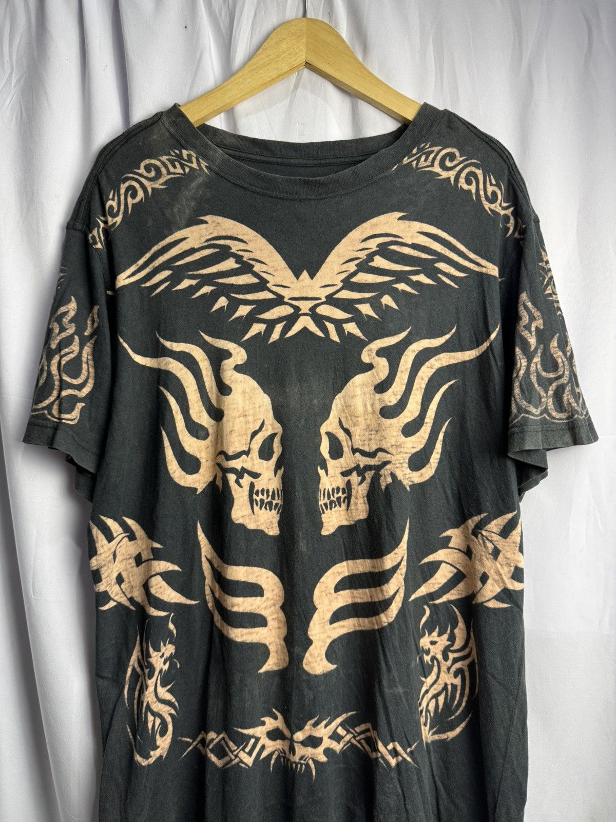 Affliction Skulls Tribal Affliction Styled Tees Faded Size US L / EU 52-54 / 3 - 3 Thumbnail