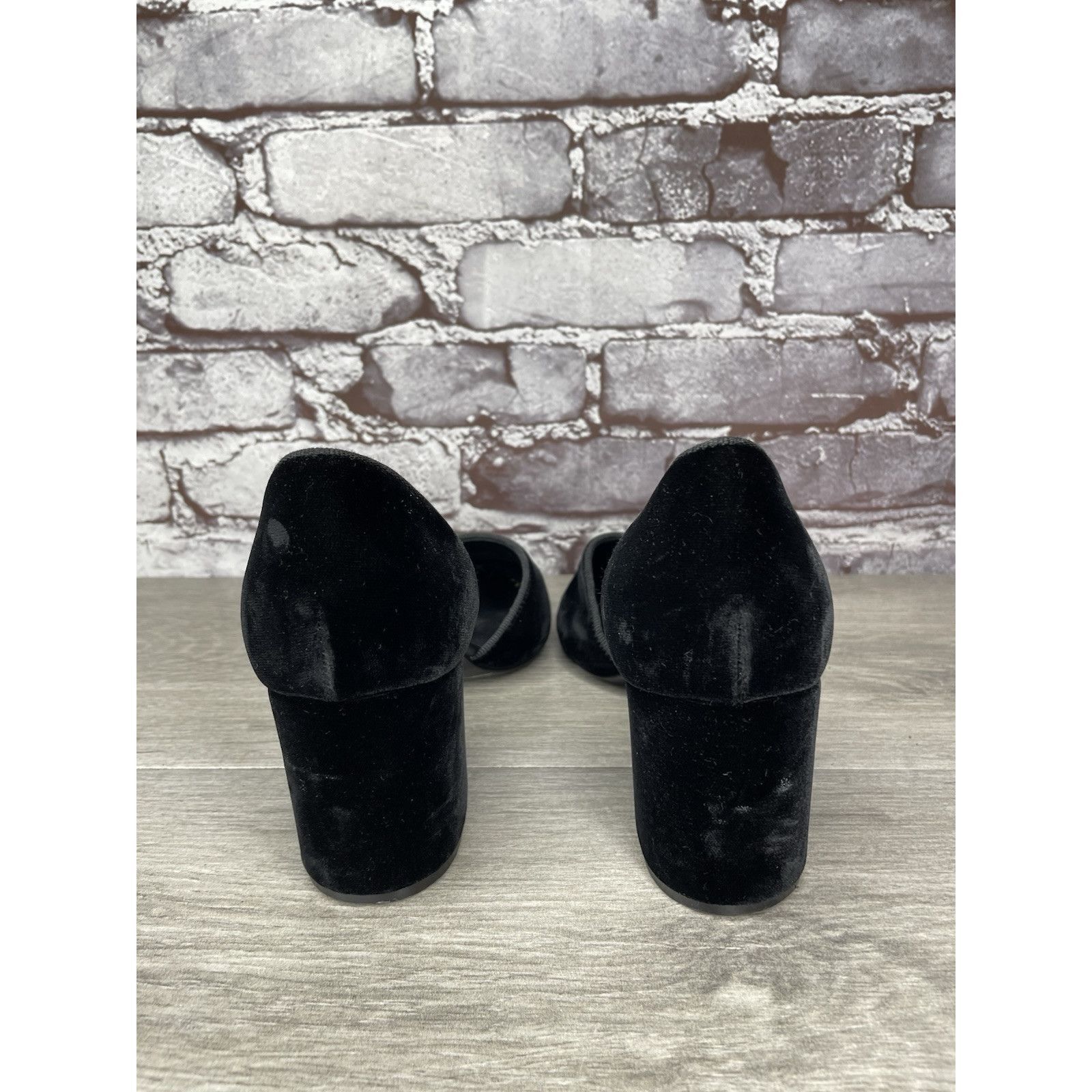 Other JENNI KAYNE Black Velvet D’ Orsay Block Heel Pointed Shoes W Size US 9 / IT 39 - 4 Thumbnail