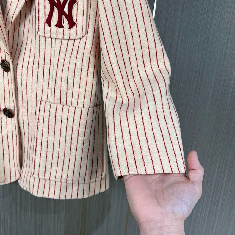 Gucci Gucci MLB co-branded embroidered striped wool suit 2504-Nex Size S / US 4 / IT 40 - 4 Thumbnail
