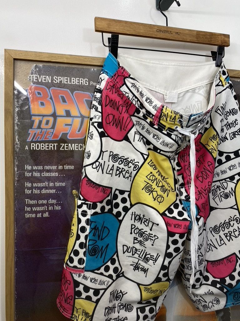 Stussy 00s Stussy Pop Art Speech Bubble Comic Pattern Style Shorts Size US 32 / EU 48 - 5 Thumbnail