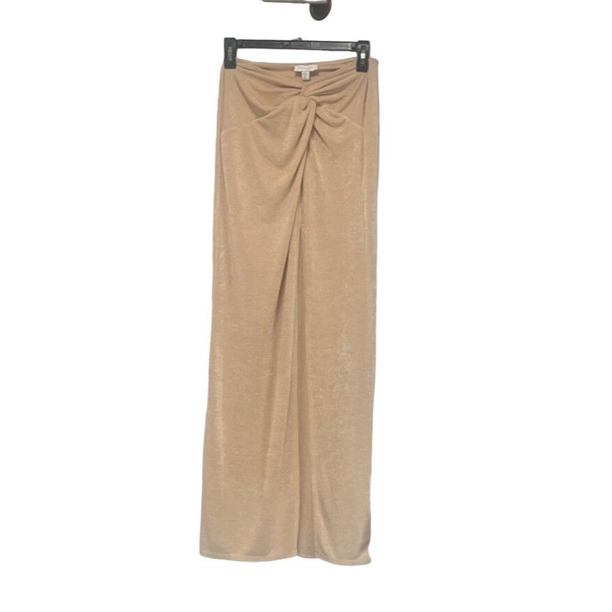 Topshop Topshop Slinky Twist Front Maxi Skirt in Stone-Neutral, Sz. Size 28" / US 6 / IT 42 - 12 Thumbnail
