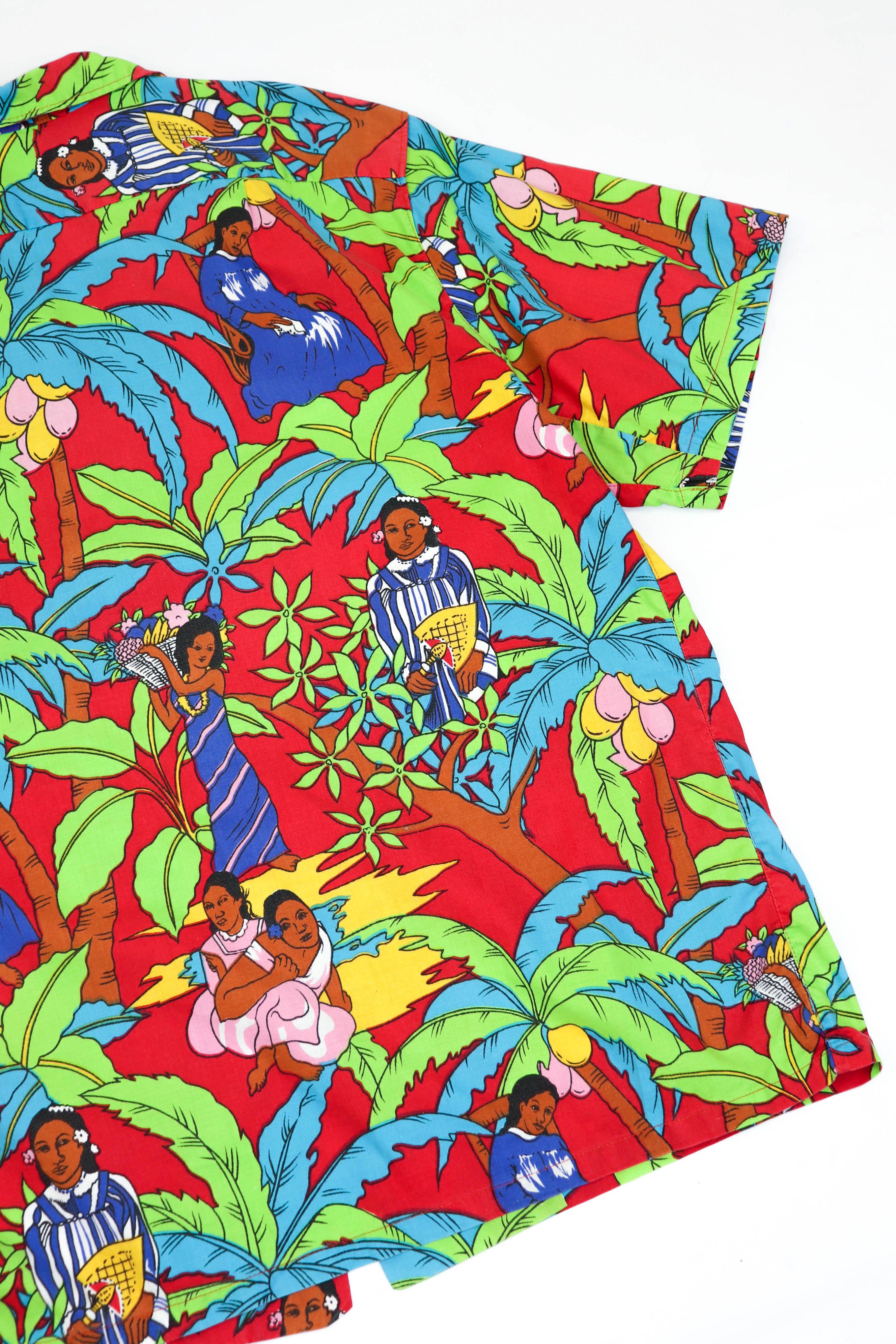 Vintage L' Homme-Chic Tahiti Vintage Graphics Hawaiian Aloha Shirt Size US XXL / EU 58 / 5 - 11 Thumbnail