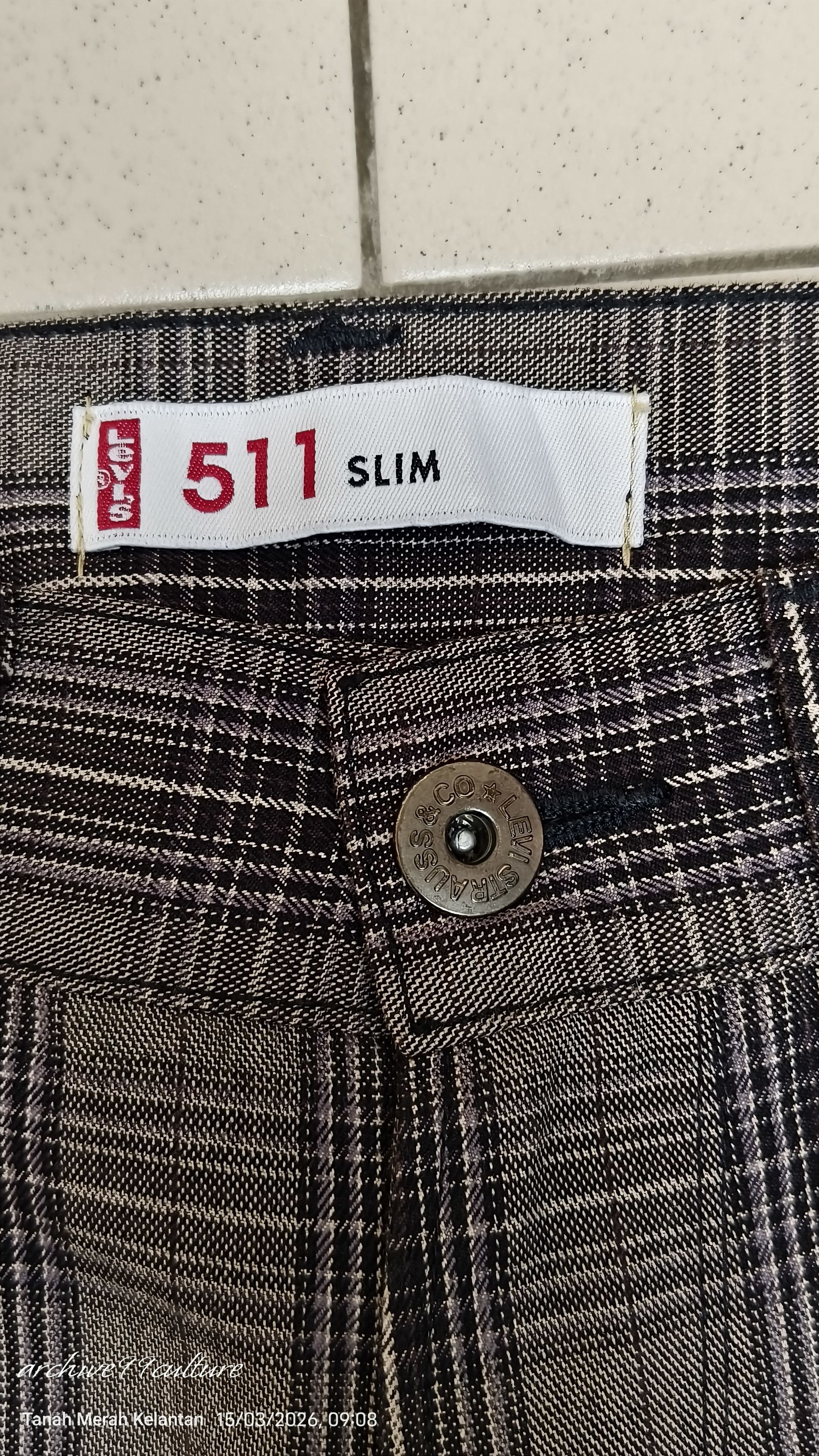 Levi's Levi’s Japan 511 Slim Plaid Tartan Checkered Trousers Size US 30 / EU 46 - 7 Thumbnail