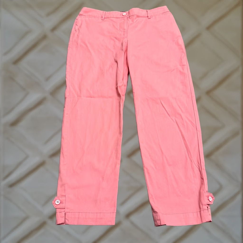 Talbots Talbots Pink Chino Ankle Pants Womens Size 6 Button Cuff Cotton 32x25 Size 28" / US 6 / IT 42 - 1 Thumbnail