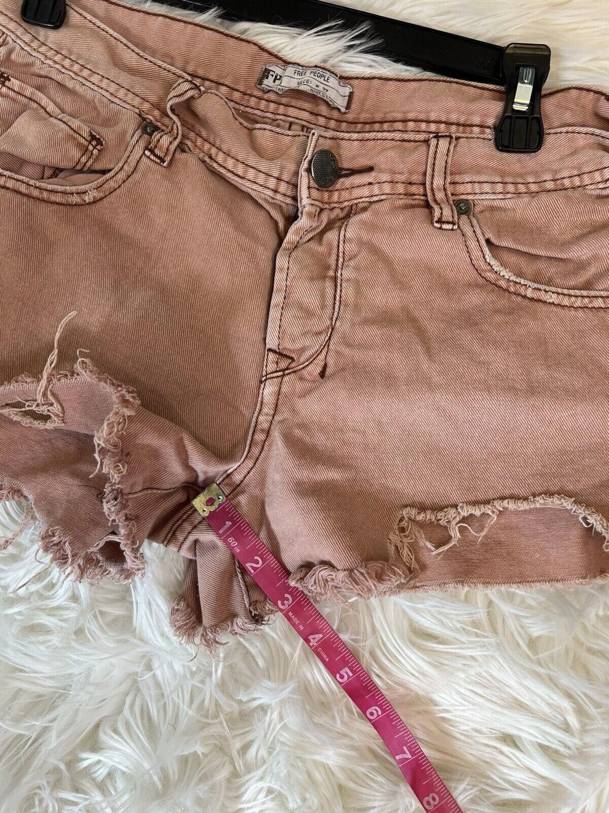 Free People Free People High Rise Melin Light Orange Cut Off shorts Size 27" / US 4 / IT 40 - 6 Thumbnail