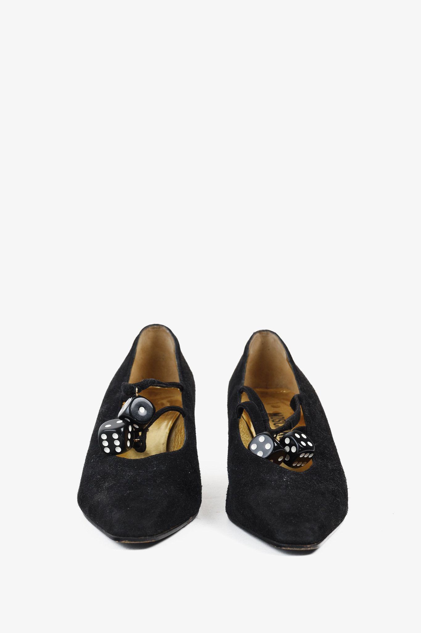 Moschino Moschino Vintage Black Suede Lucky Dice Pumps Size US 6.5 / IT 36.5 - 2 Thumbnail