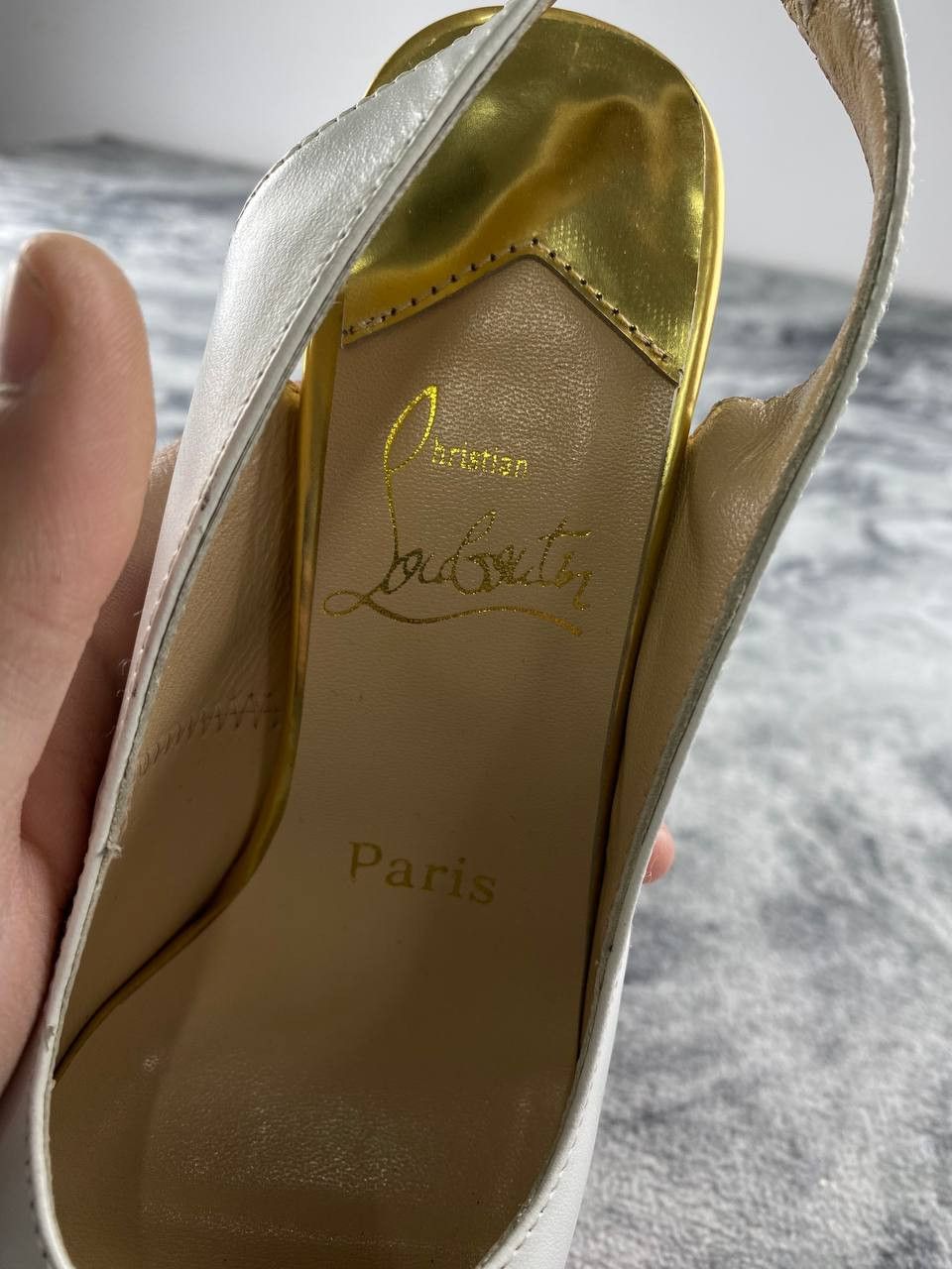 Christian Louboutin Christian Louboutin 140 Nude Leather Slingback Heels Size US 6 / IT 36 - 11 Thumbnail