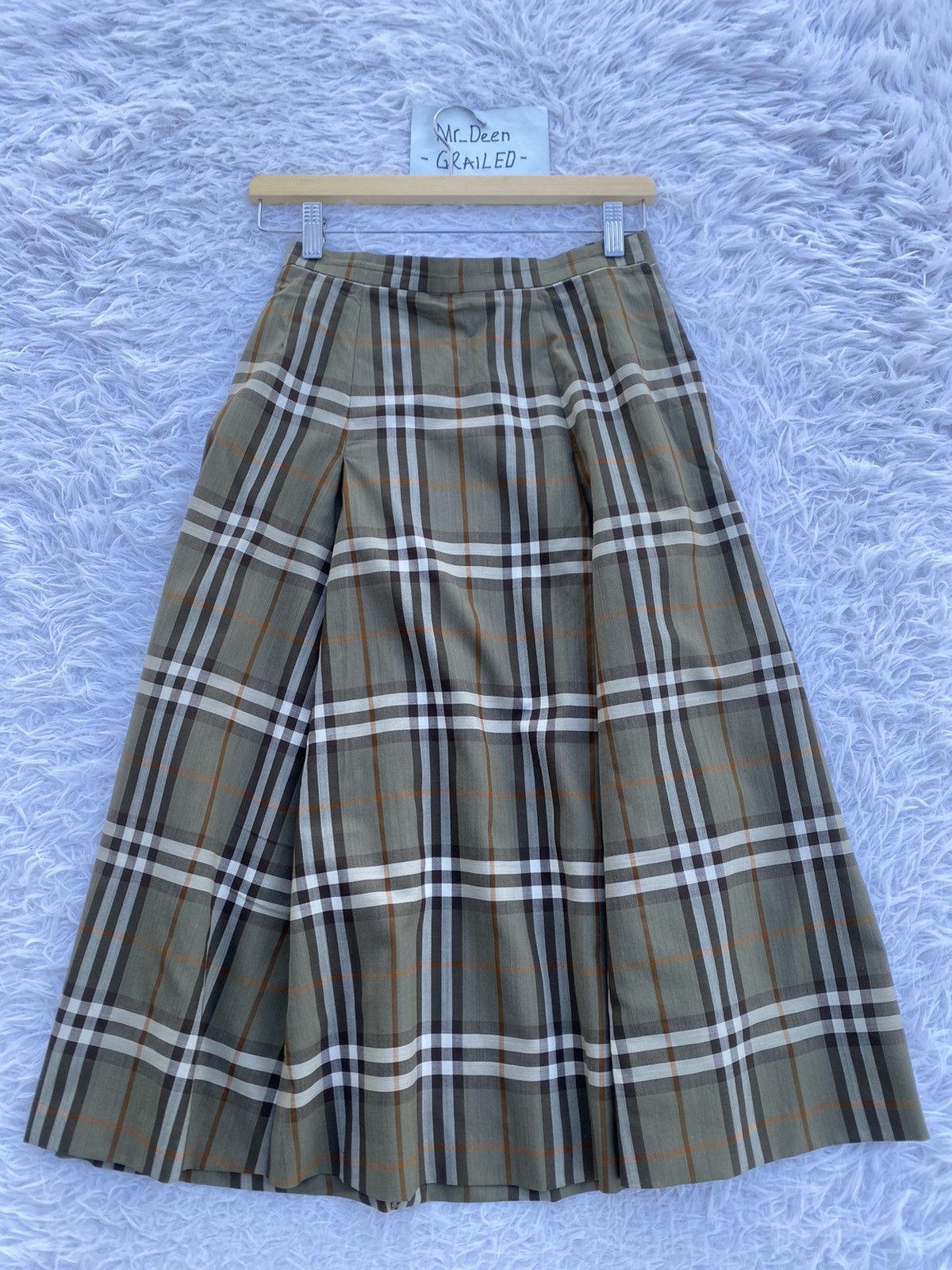 Burberry Rare Vintage 90s Burberry Checkered Midi Skirt Size 26" / US 2 / IT 38 - 4 Thumbnail