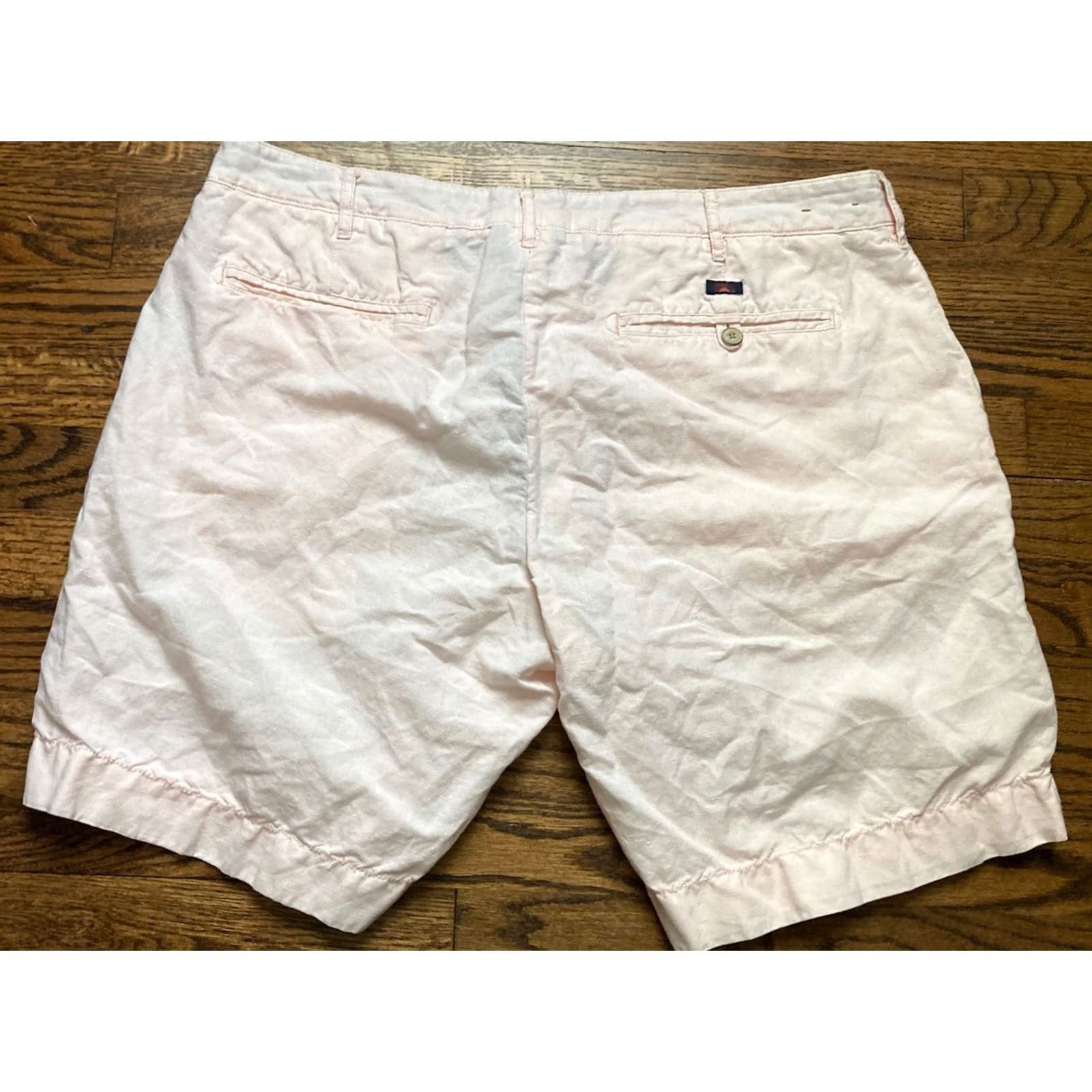 Faherty Faherty Chino Shorts Mens Size 36 Pink Linen Blend Beach Slash Pockets Size US 36 / EU 52 - 7 Thumbnail