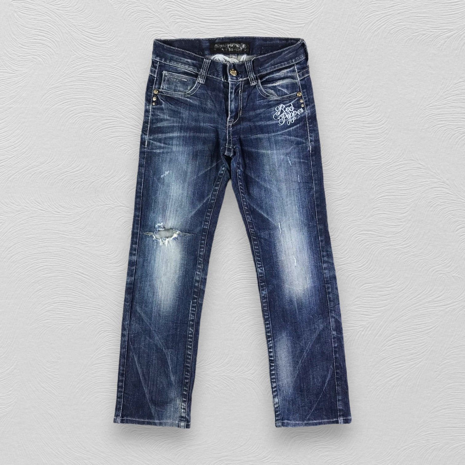 Japanese Brand Japanese Brand Red Pepper Jeans Patchwork Denim Size US 28 / EU 44 - 2 Thumbnail