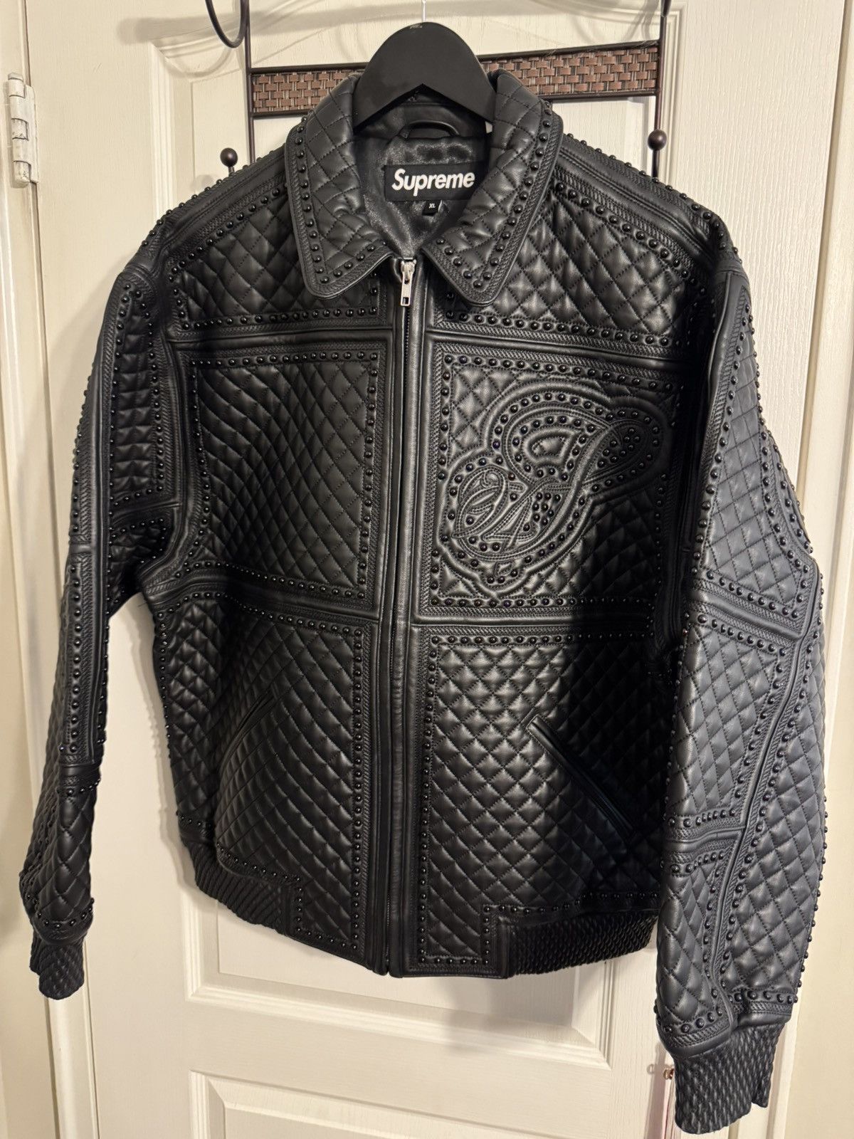 Supreme Supreme Studded Quilted Leather Jacket | Grailed