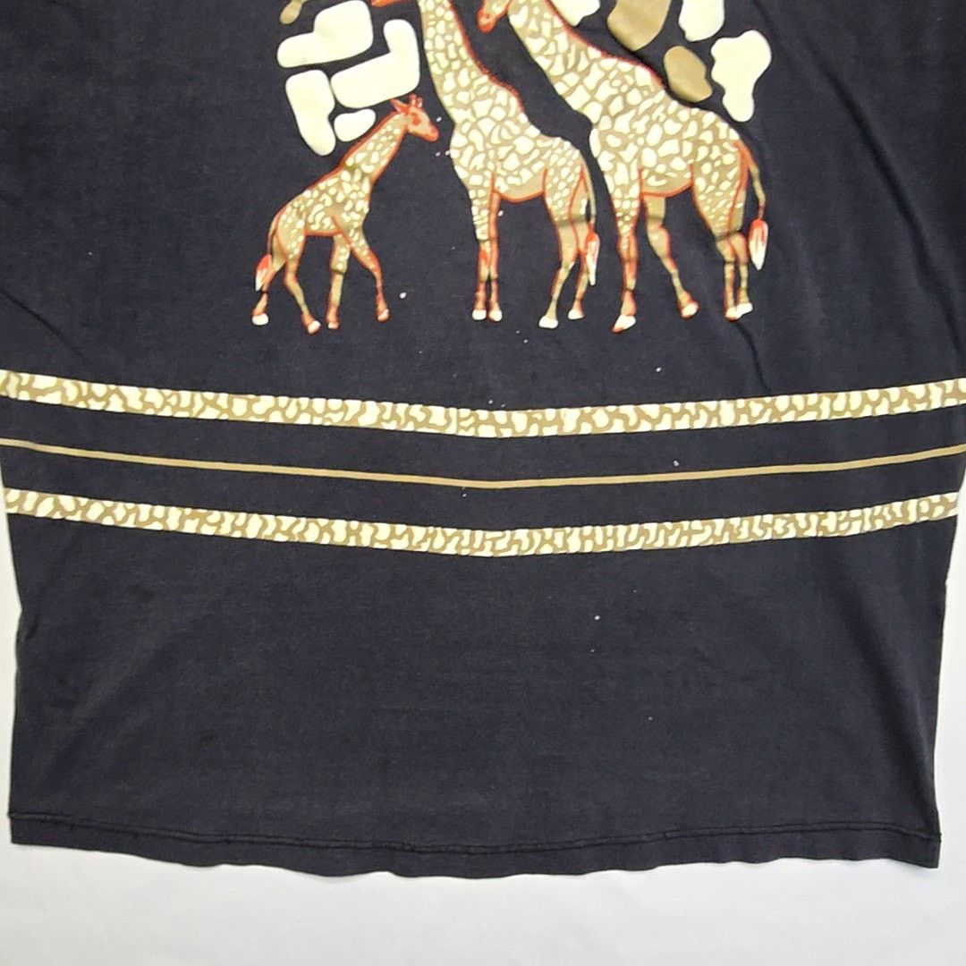 Vintage Vintage Jungle Giraffe Graphic Black 2XL Batwing Shirt 90s Size US XXL / EU 58 / 5 - 3 Thumbnail