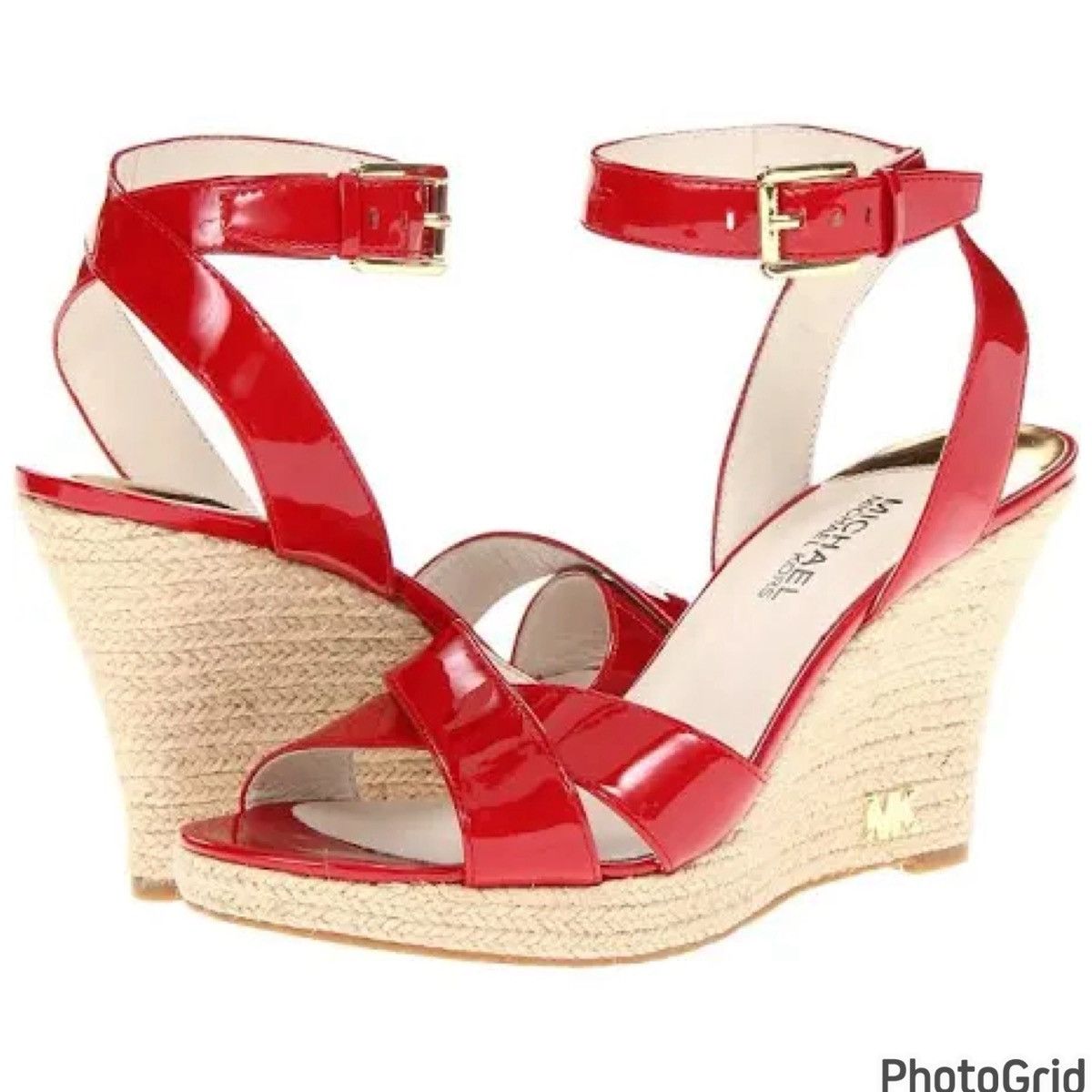 Michael Kors Michael Kors Leather Logo Wedge Sandals 8 Size US 8 / IT 38 - 1 Thumbnail