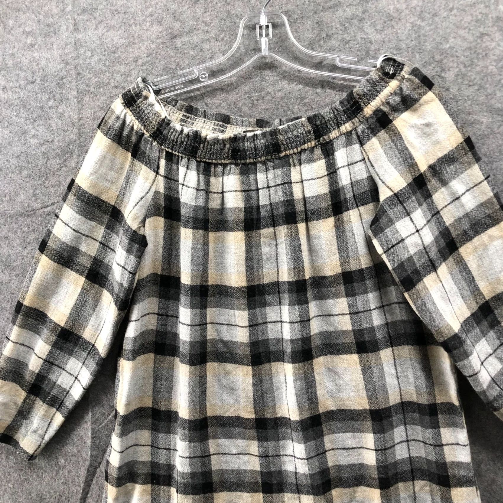 Zara Zara Off The Shoulder Plaid Mini Dress XS Beige Black 3/4 Sleeve Wool Blend Womens Size XS / US 0-2 / IT 36-38 - 3 Thumbnail