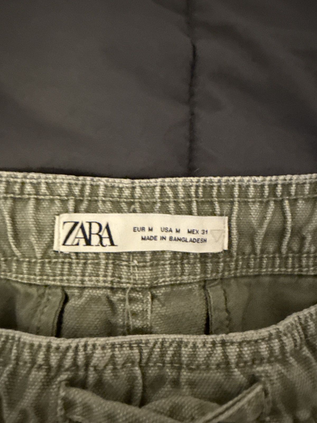 Zara Men’s baggy fit Washed Green Cargo Denim Street Wear Size US 31 - 5 Thumbnail