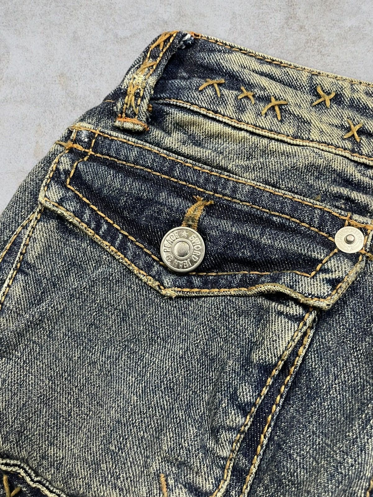 CIVARIZE Japanese Brand Women Punk Bootcut Bush Pants Mud Wash Jeans Size 26" / US 2 / IT 38 - 13 Thumbnail