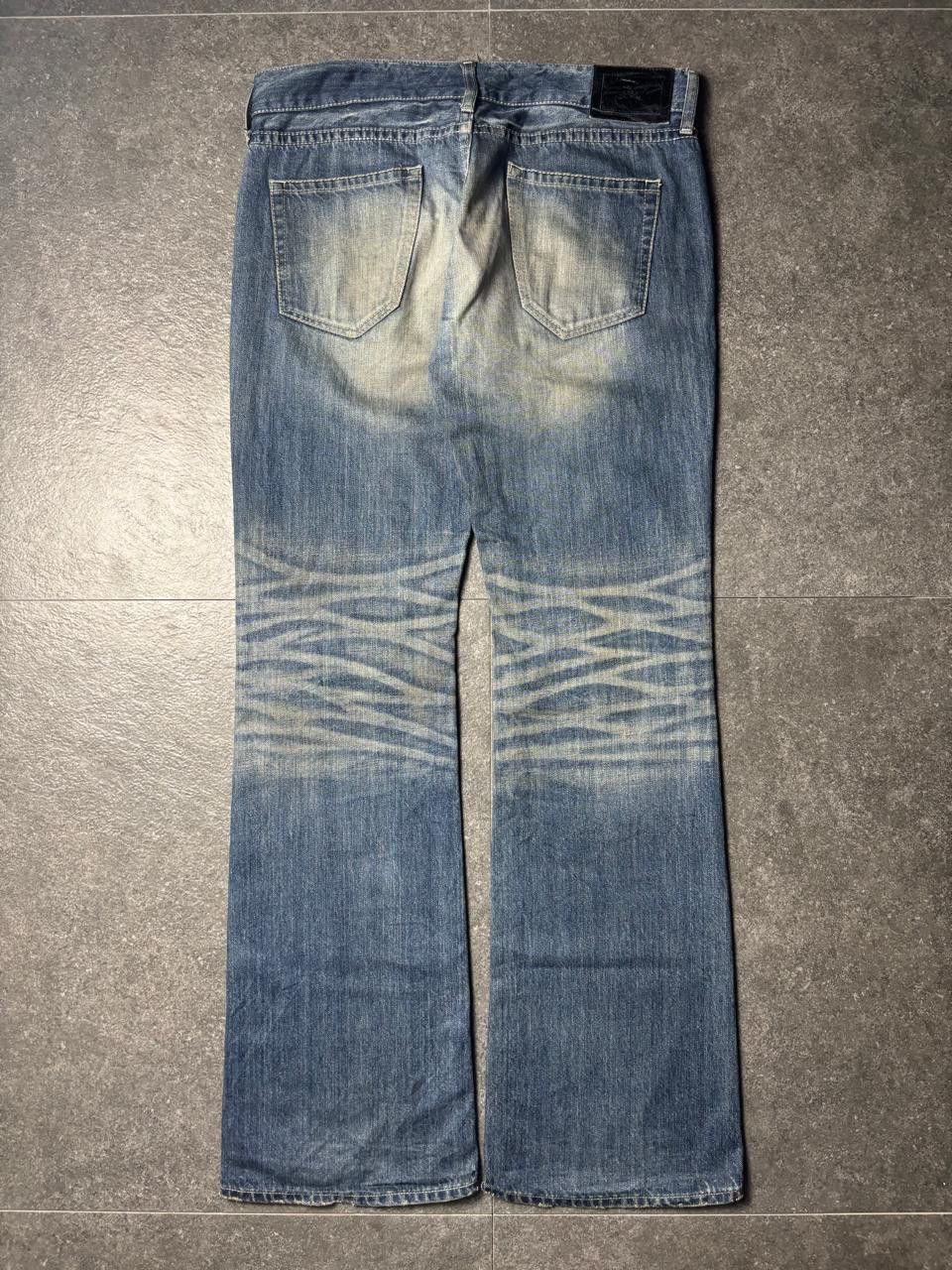 Japanese Brand 2000s Murder License Japan Distressed Flared Jeans Size US 34 / EU 50 - 9 Thumbnail