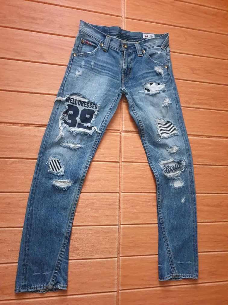 PPFM RCWB Rodeo Crown distressed patchwork denim pant Size US 30 / EU 46 - 5 Thumbnail