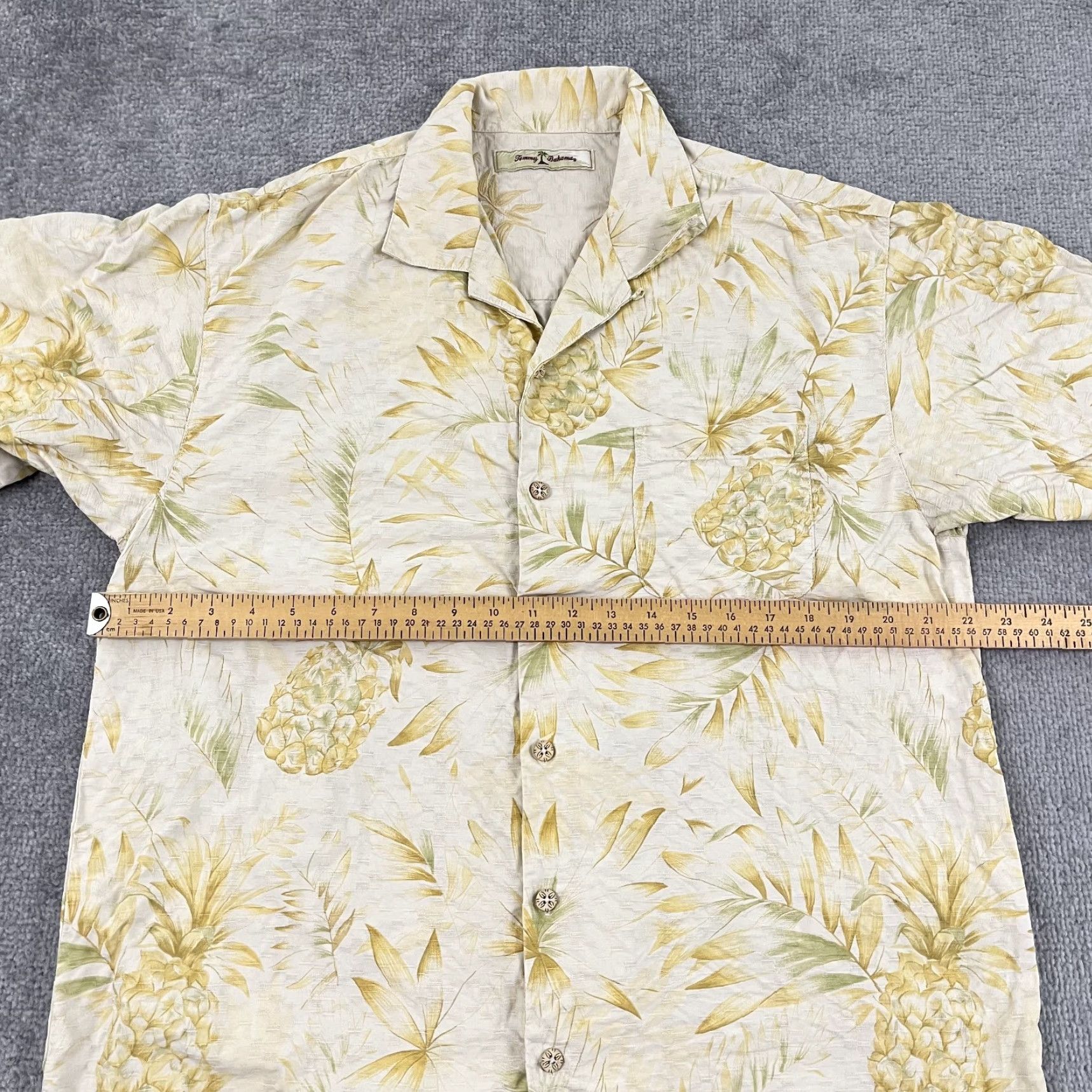 Tommy Bahama Tommy Bahama Shirt Mens Medium Yellow Silk Button Up Pineapple Hawaiian Resort Size US M / EU 48-50 / 2 - 6 Thumbnail
