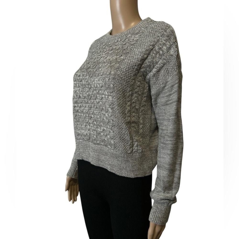 Designer Mossimo Grey Cable Knit Sweater - Size Medium Size M / US 6-8 / IT 42-44 - 2 Thumbnail