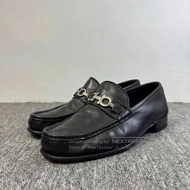 Vintage Ferragamo Lock Buckle Leather Loafers. Size US 9 / EU 42 - 1 Thumbnail