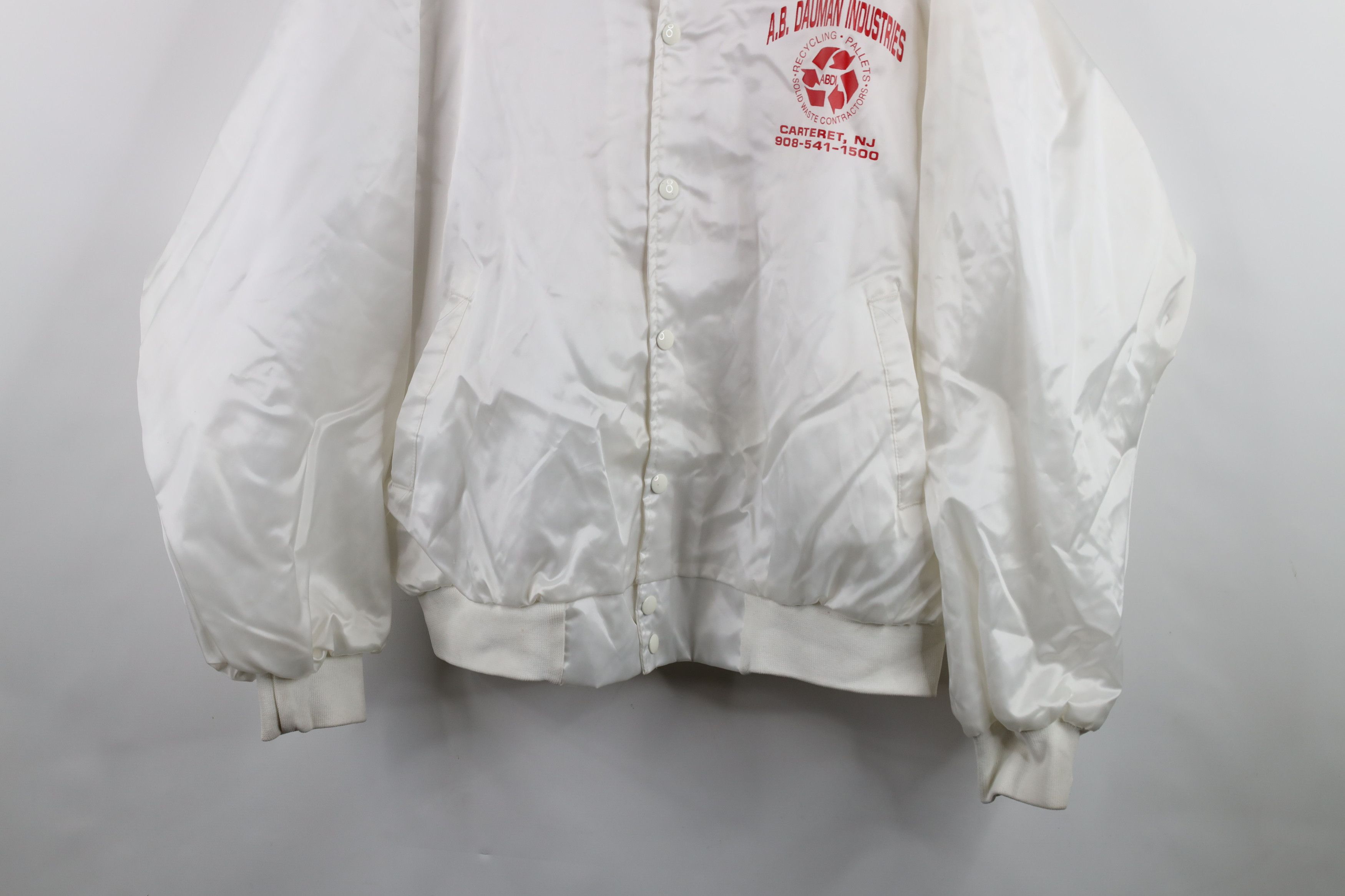 Vintage Vinage 80s 90s Streetwear Satin Bomber Jacket White USA Size US XXL / EU 58 / 5 - 3 Thumbnail