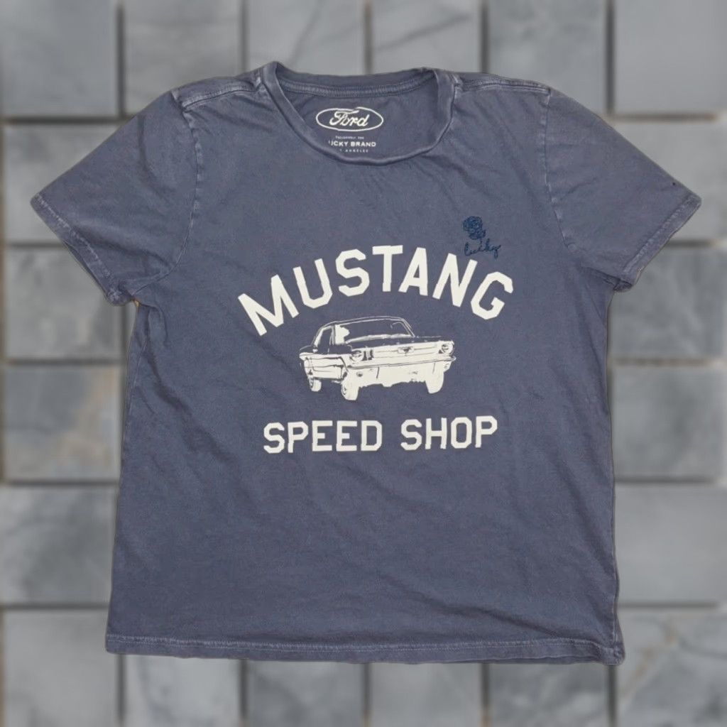 Lucky Brand Lucky Brand T-Shirt Mustang Speed Shop Graphic Blue Men’s Large Size US L / EU 52-54 / 3 - 1 Thumbnail