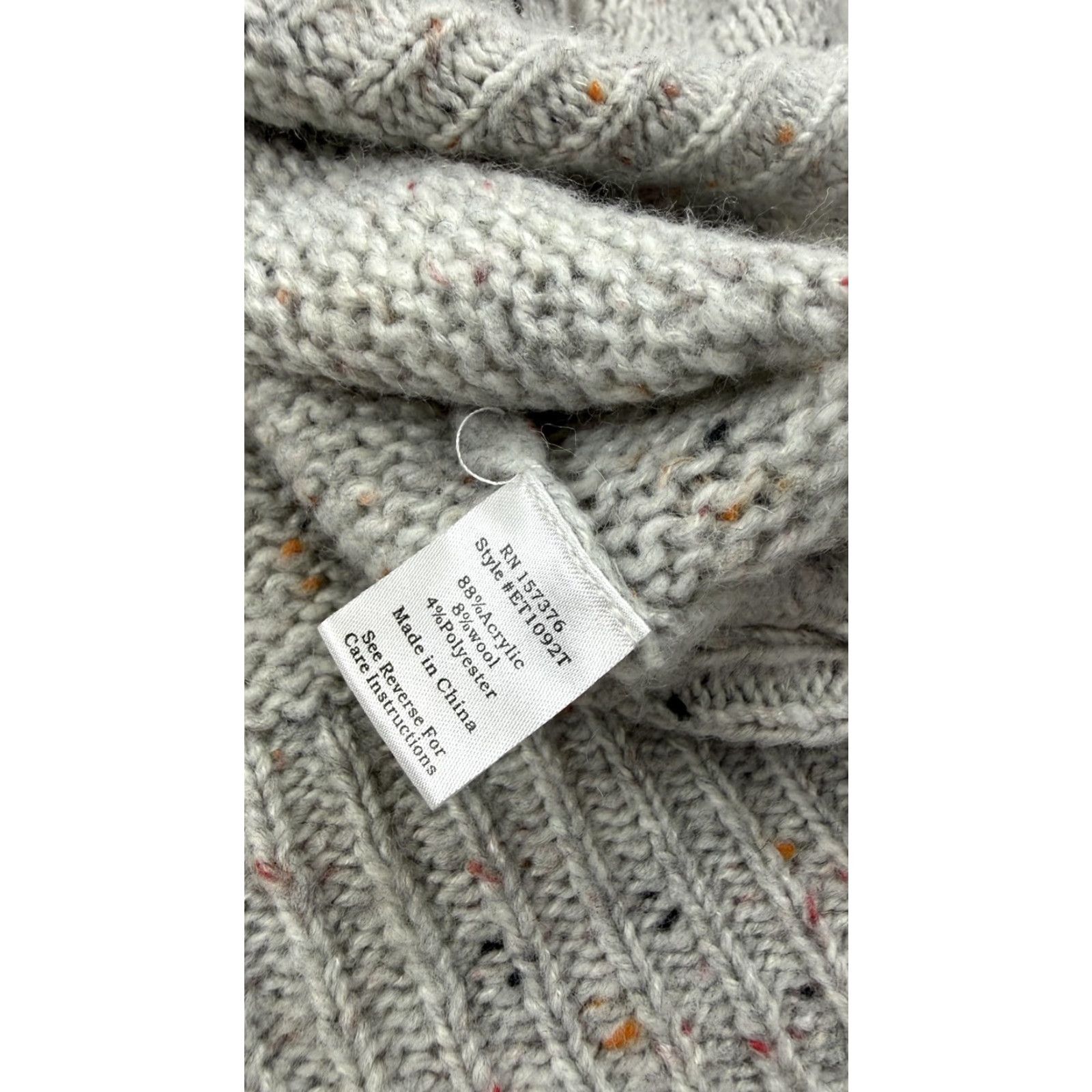 Vintage Evys Tree The Michelle V Neck Wool Blend Speckled ET1002T Sweater Womens Large Gray V-Neck Long Sleeve Raglan Knit Pullover Size L / US 10 / IT 46 - 5 Thumbnail