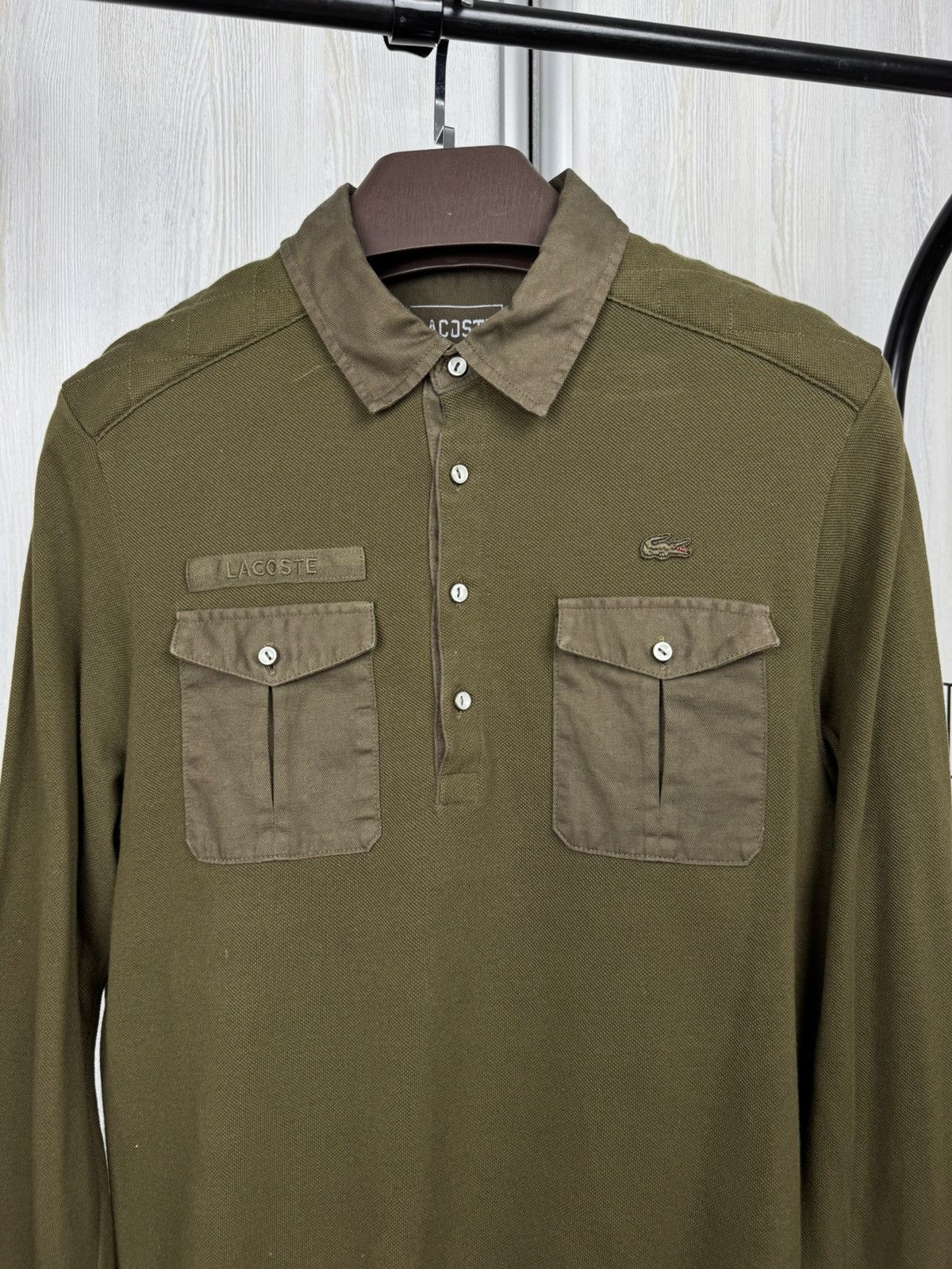Lacoste Lacoste Khaki Green vintage slim fit rugby polo shirt Size US M / EU 48-50 / 2 - 3 Thumbnail