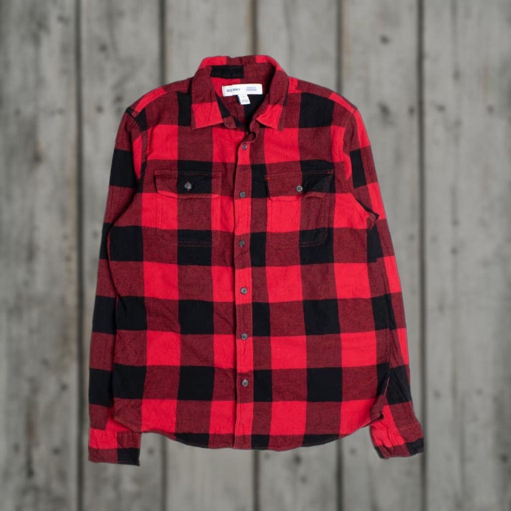 Old Navy VINTAGE Old Navy Shirt Small Red Flannel Long Sleeve Button-Up Plaid Cotton Mens Womens Girls Boys Size US S / EU 44-46 / 1 - 1 Thumbnail