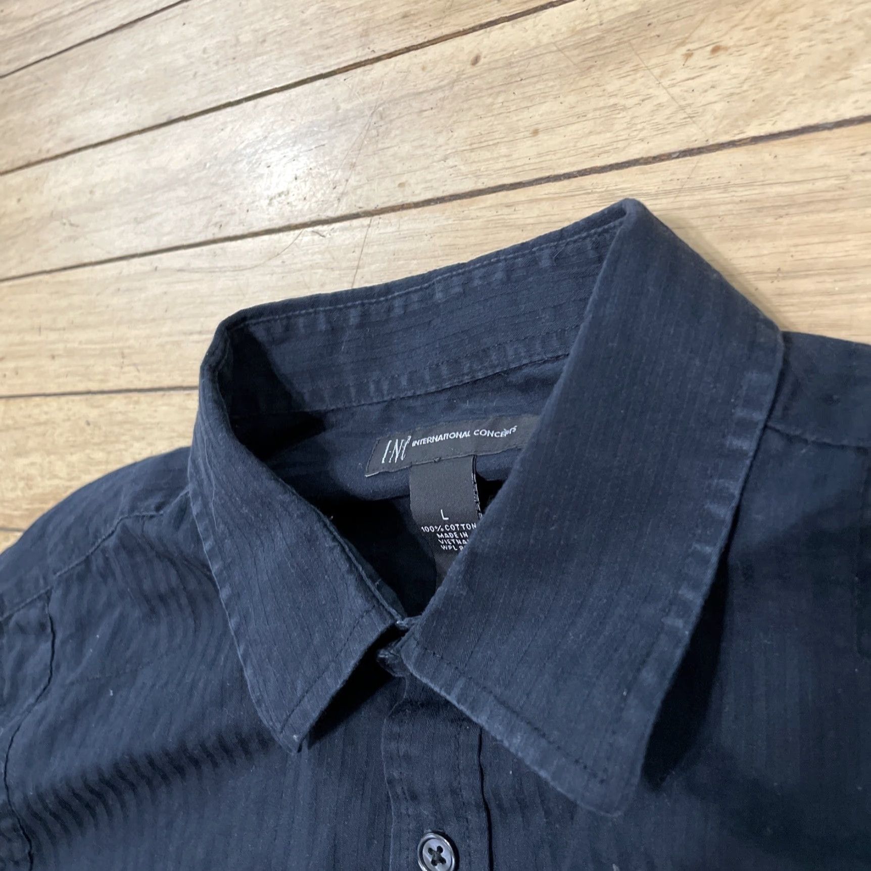 Vintage INC International Concepts Button Shirt Men L Black Preppy Western Military Shirt Button-Up Casual Size US L / EU 52-54 / 3 - 6 Thumbnail