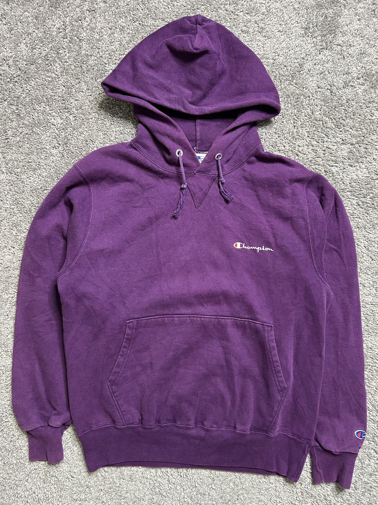 Champion Vintage 90s Champion Sweatshirt Hoodie Purple Spellout USA Size US M / EU 48-50 / 2 - 1 Thumbnail