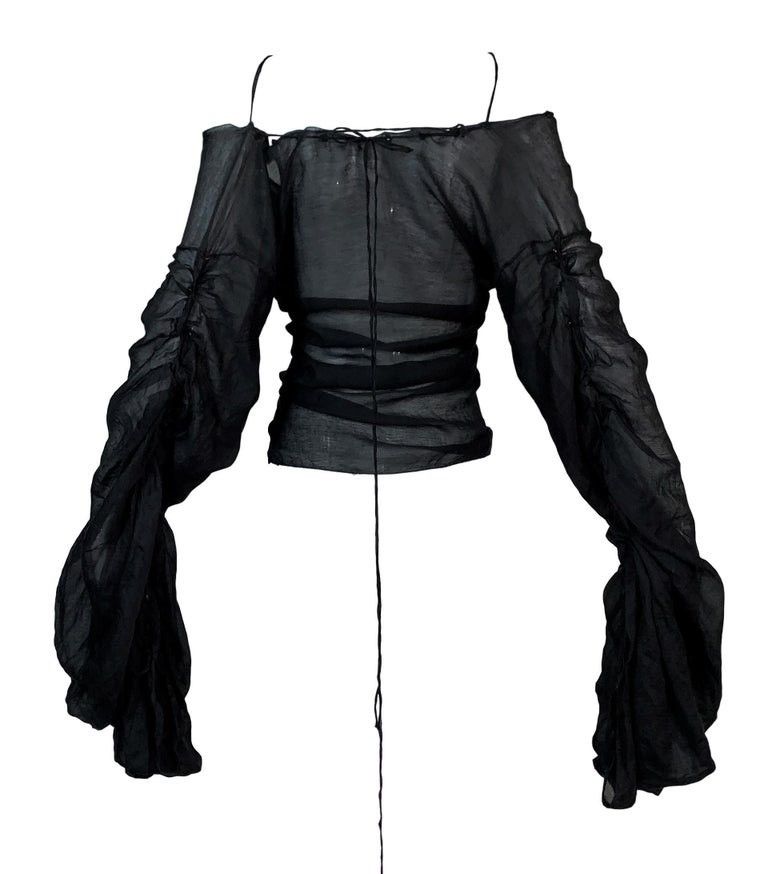 Gucci Gucci Tom Ford FW2002 Sheer Silk Corset Plunging Poet Sleeve Size M / US 6-8 / IT 42-44 - 2 Thumbnail