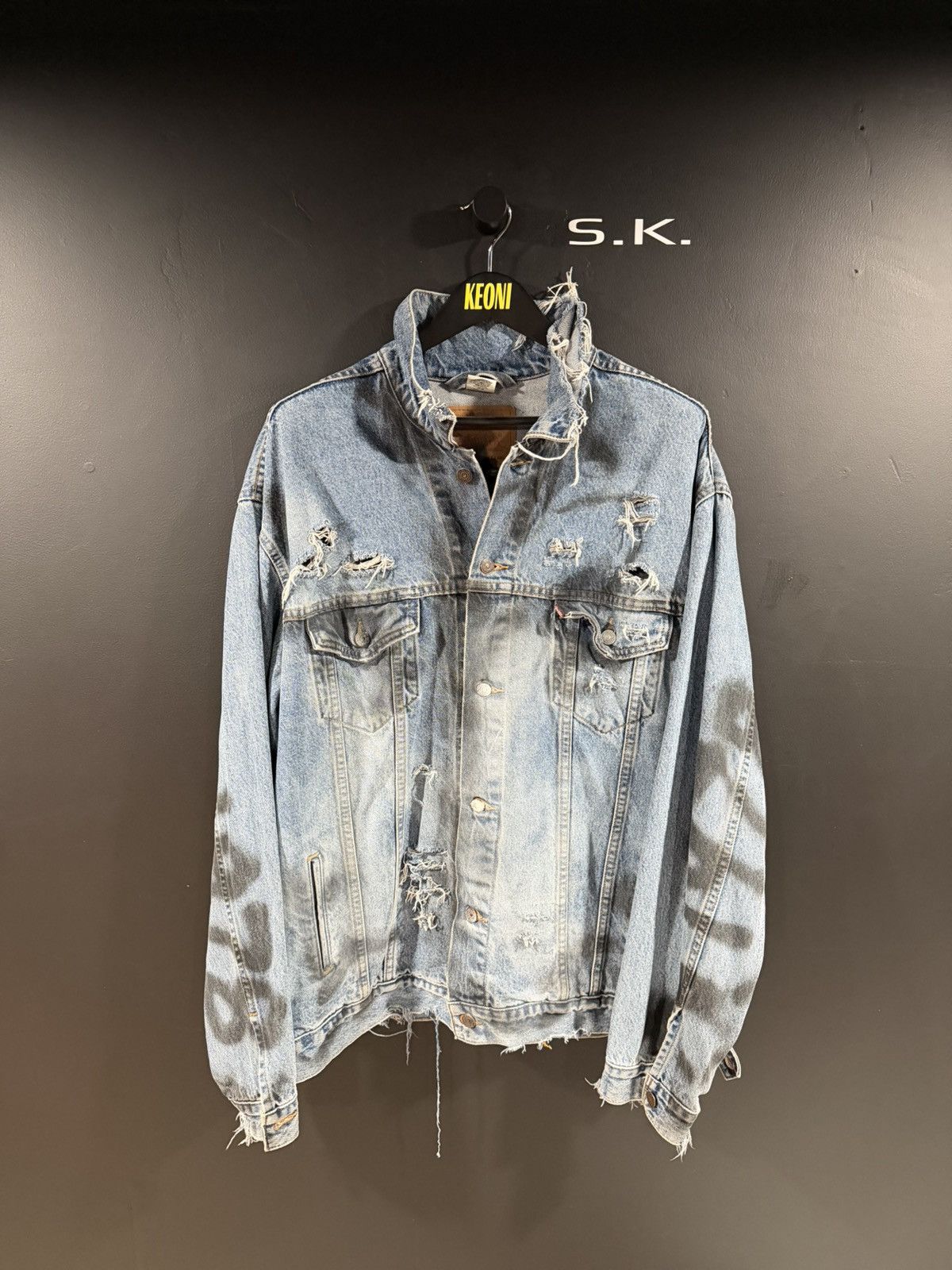 Vintage 1990s Vintage Levi’s Art Punk Grunge Distressed Jacket XXL Size US XXL / EU 58 / 5 - 1 Thumbnail