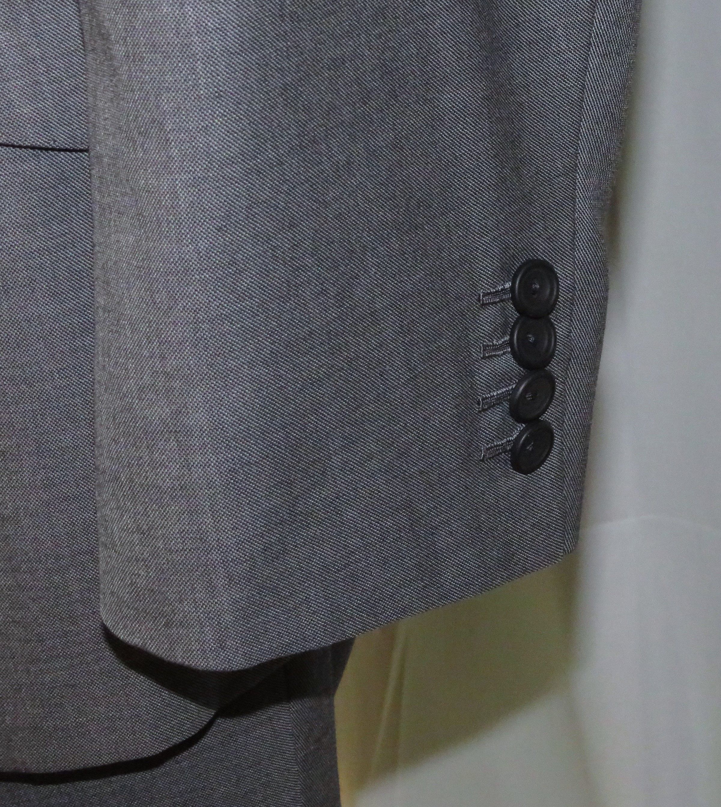 Huntsman × Savile Row Bespoke 2022 Solid Gray One Button Suit 34S Size 34S - 9 Thumbnail