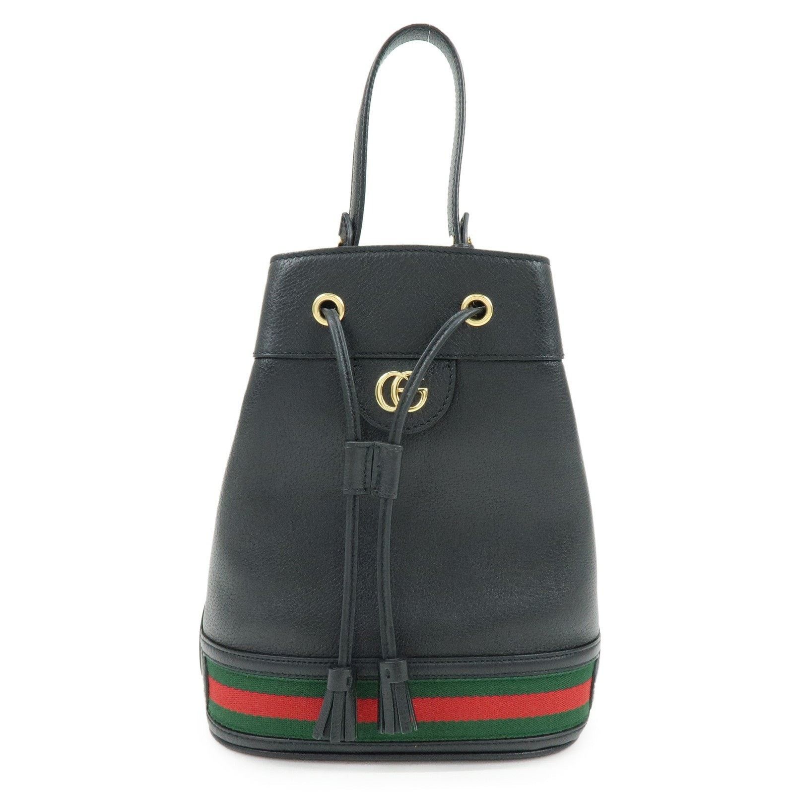 Gucci Gucci Ophidia GG Marmont Small Calfskin Bucket Bag Black Size ONE SIZE - 1 Thumbnail