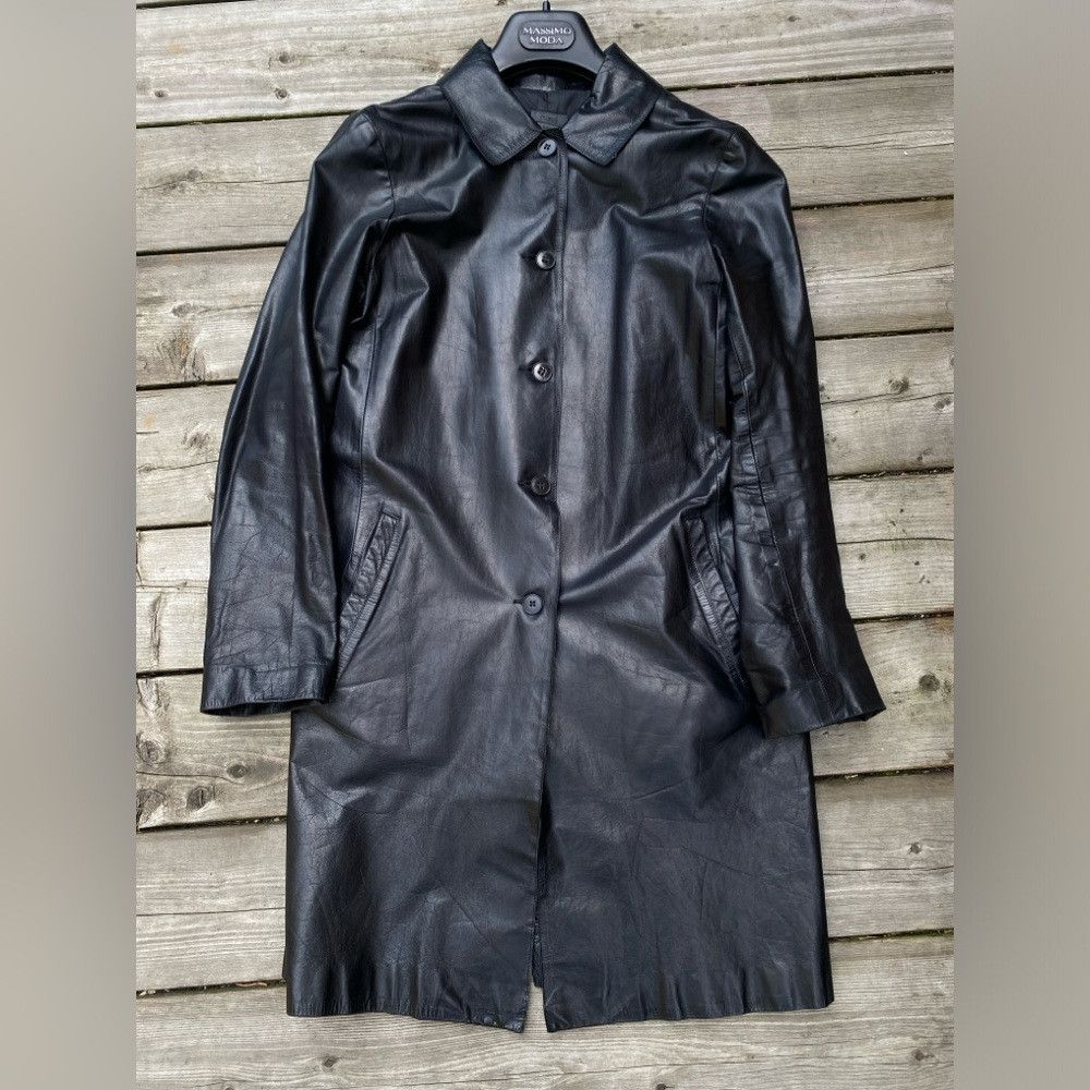 M0851 × Vintage Vintage 90s M0851 Genuine Leather Designer Jacket Small Bla Size S / US 4 / IT 40 - 1 Thumbnail