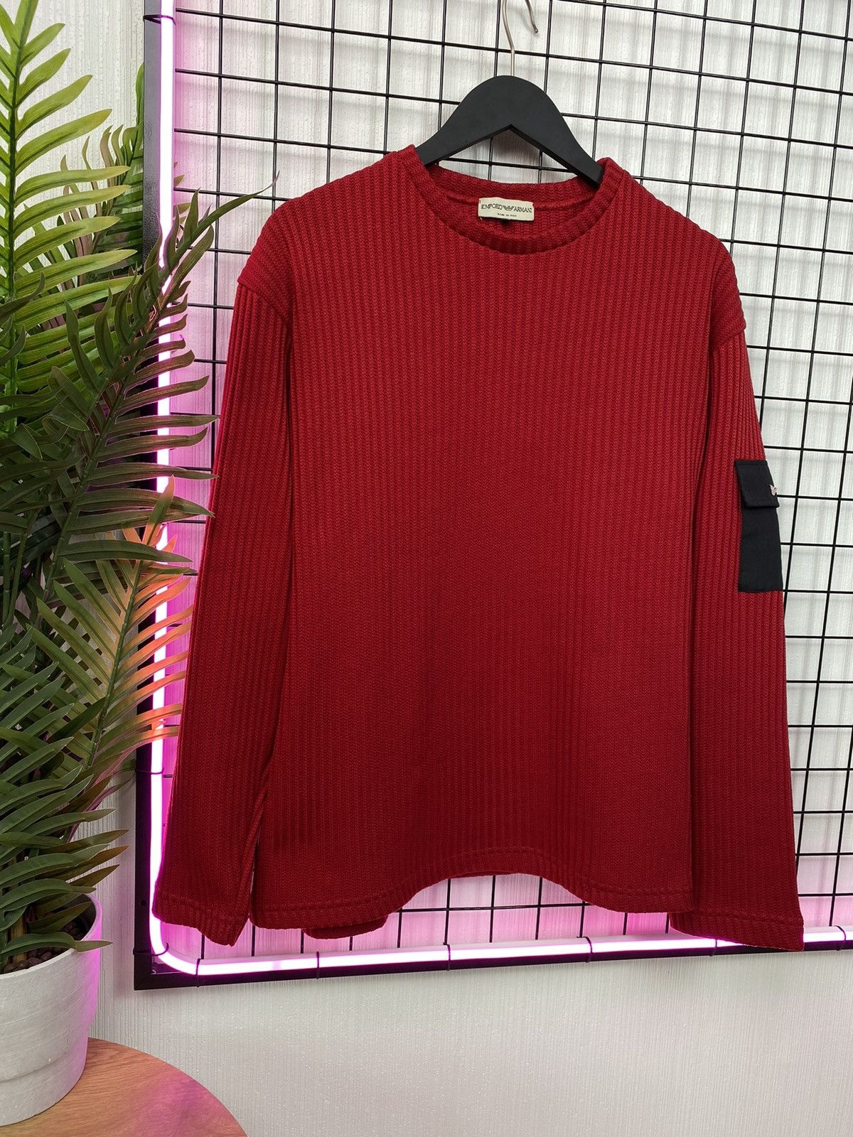 Armani × Emporio Armani Emporio Armani men sweater red XL made in italy sweatshirt Size US XL / EU 56 / 4 - 3 Thumbnail