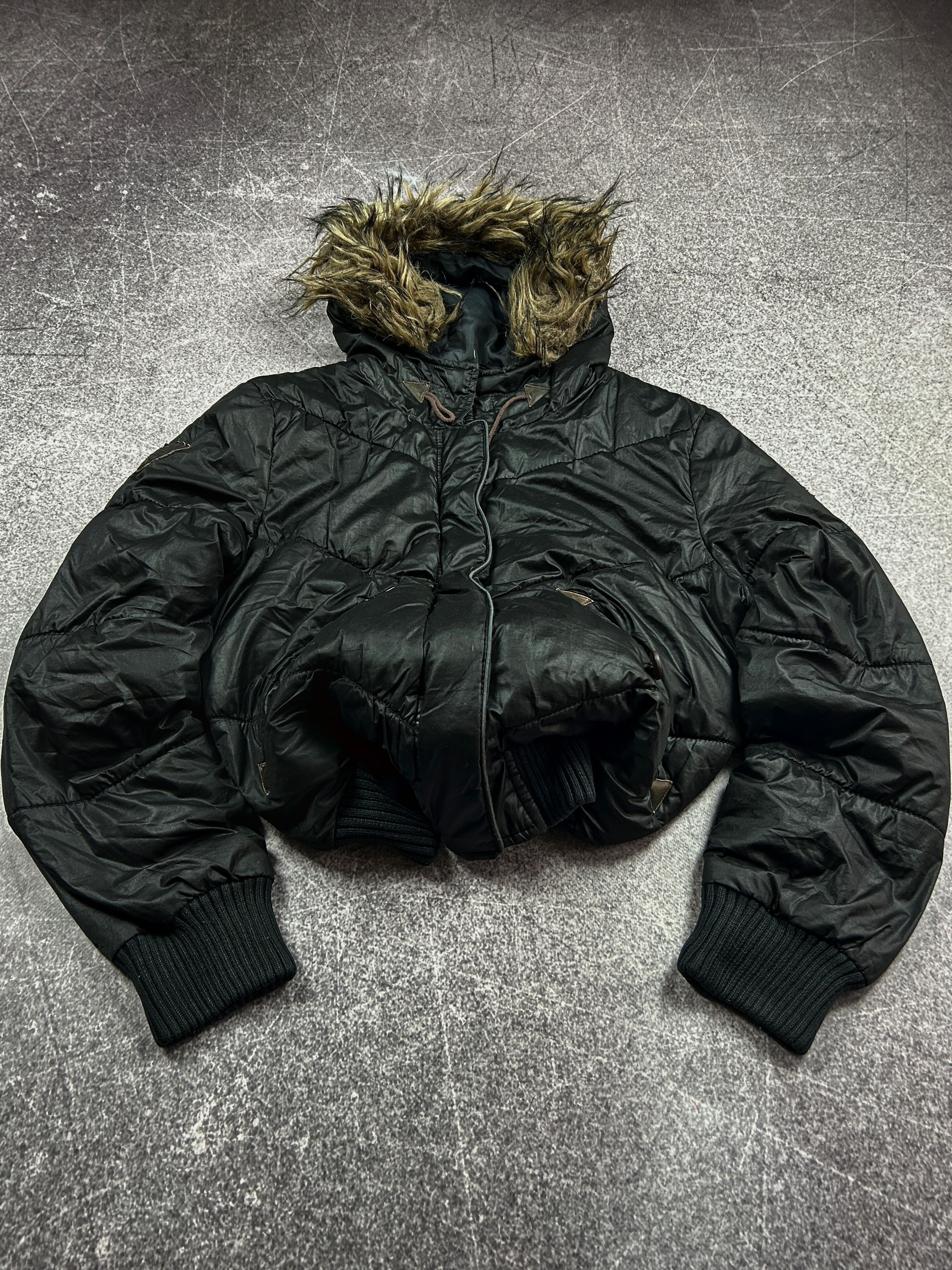 VTG MAISON MARGIELA STYLE JAPANESE FUR ZIP HOOD JACKET 90S