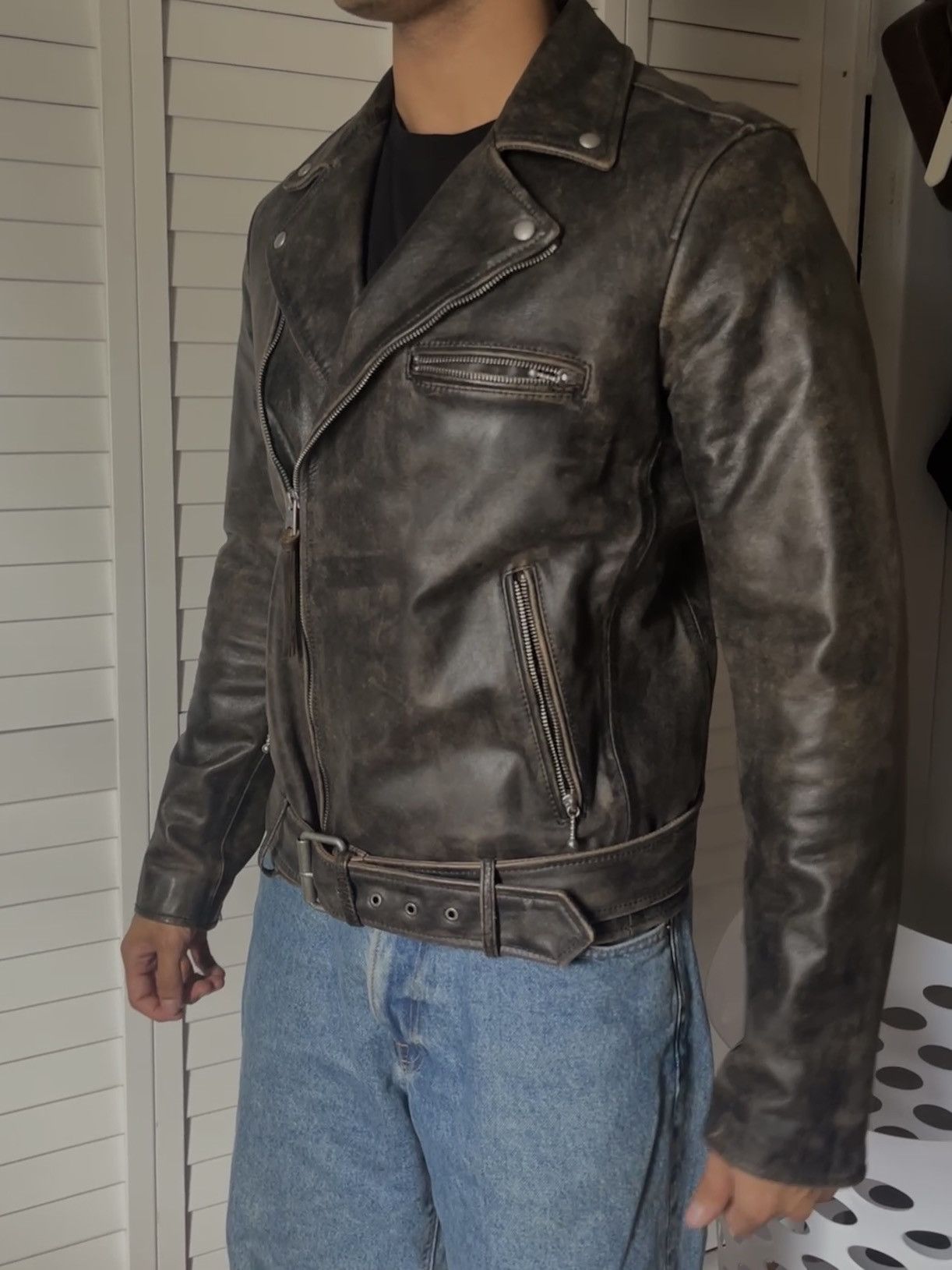 Allsaints All Saints Hank Leather biker jacket Size US M / EU 48-50 / 2 - 3 Thumbnail