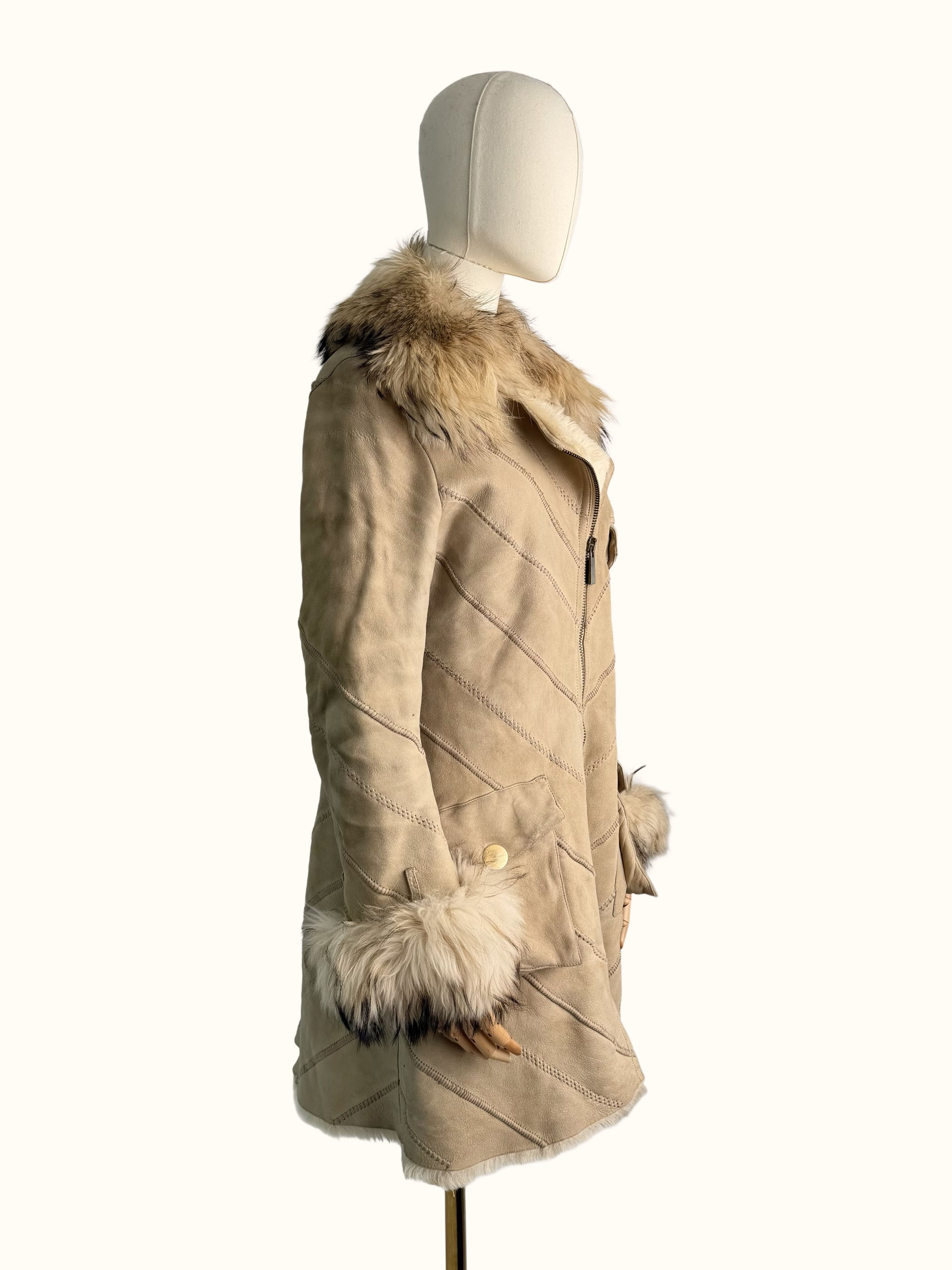 Vintage Vintage Real Sheepskin Coat Shearling Hooded Leather Coat Size M / US 6-8 / IT 42-44 - 2 Thumbnail