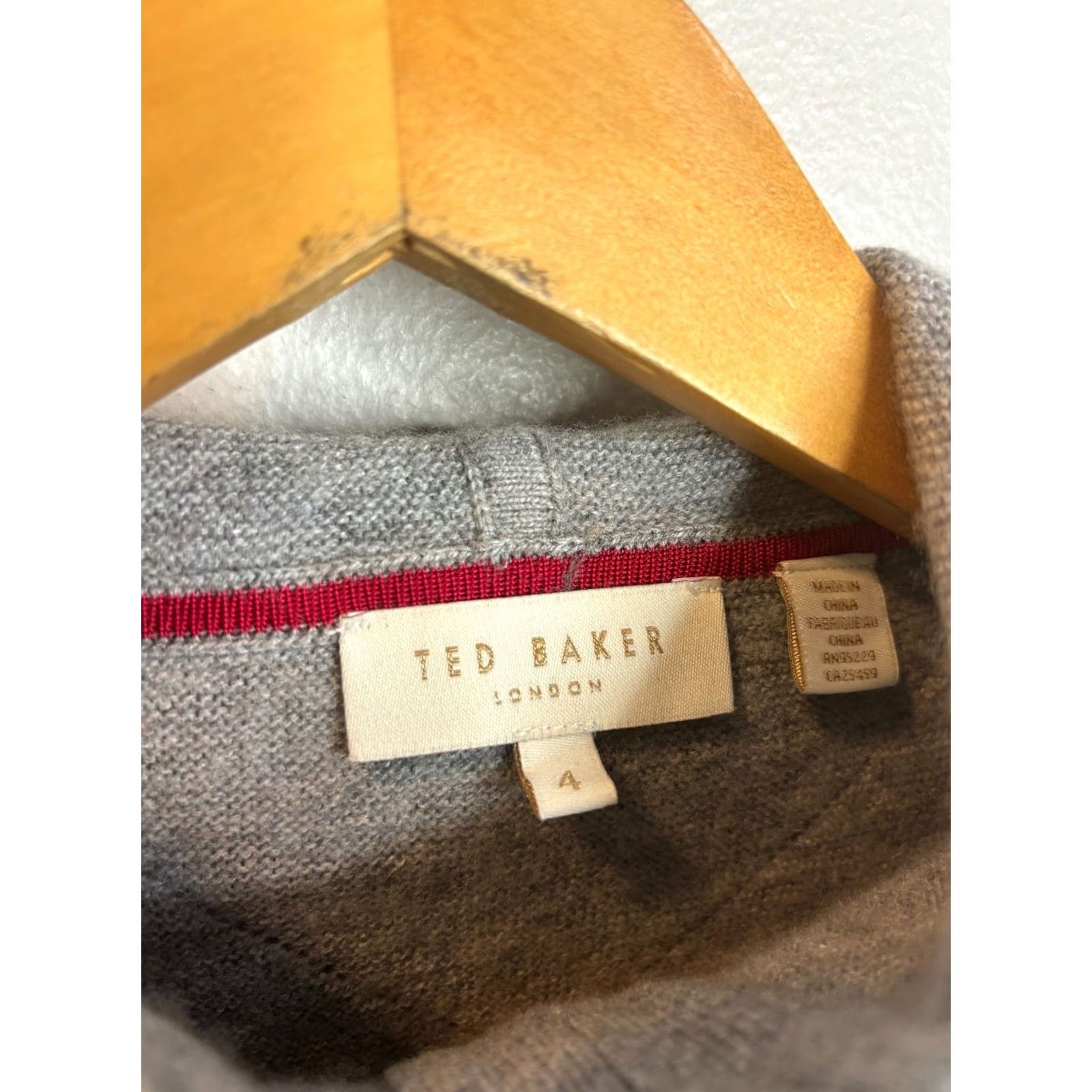 Ted Baker Ted Baker Hoodie Sweater Full Zip Viscose Cotton Women's Size 4 Gray 1051 Size S / US 4 / IT 40 - 4 Thumbnail