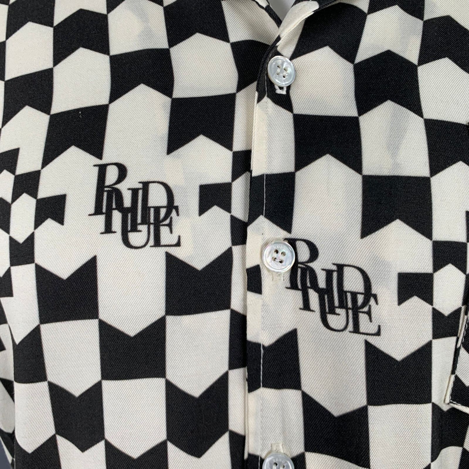Rhude RHUDE AW22 Size XS Black White Tencel Short Sleeve Shirt Size US XS / EU 42 / 0 - 2 Thumbnail