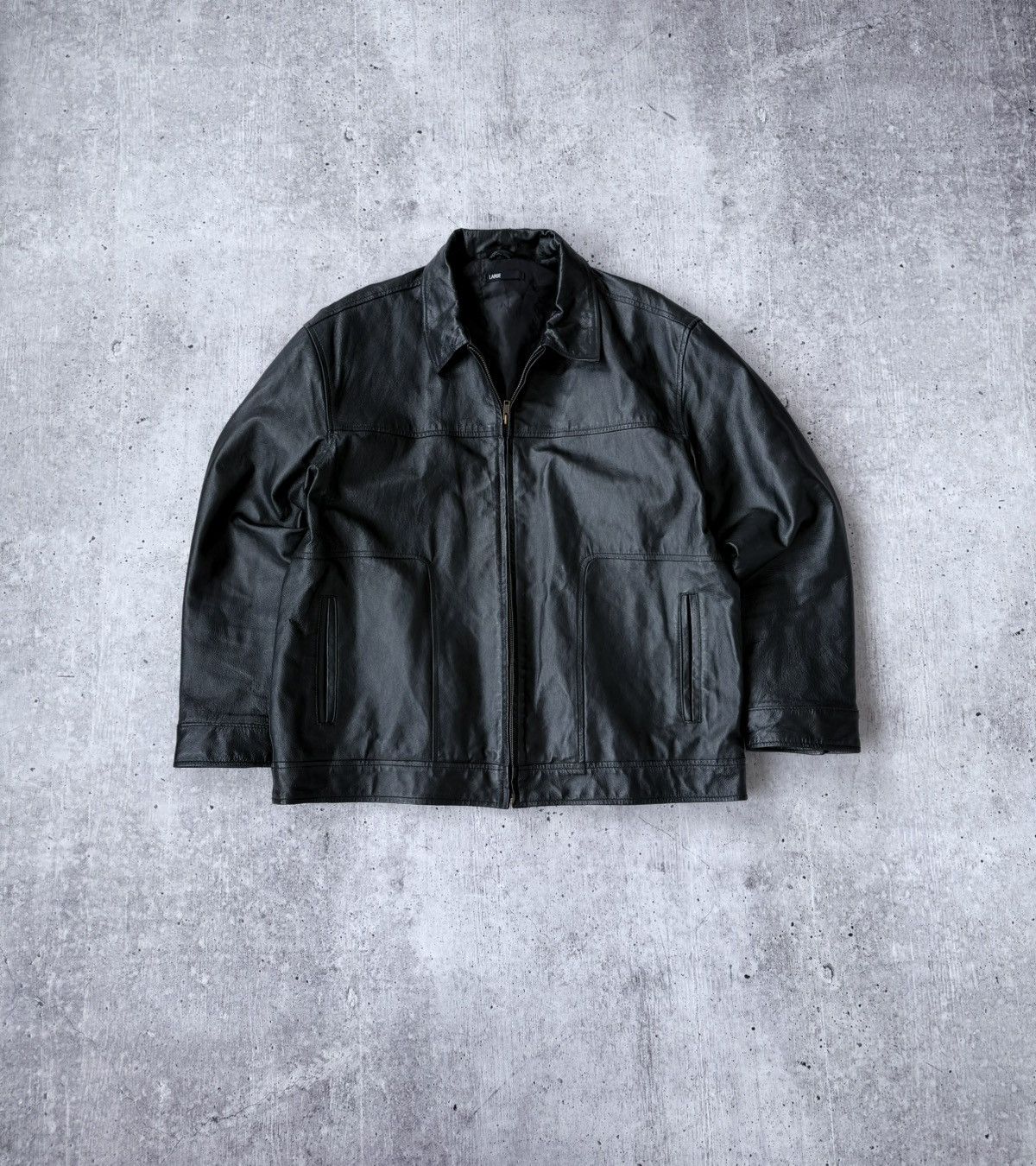 Vintage 90s Black Leather Jacket Y2K
