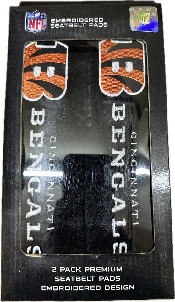 Designer Cincinnati Bengals Seat Belt Pad Cover Embroidered Size ONE SIZE - 1 Thumbnail