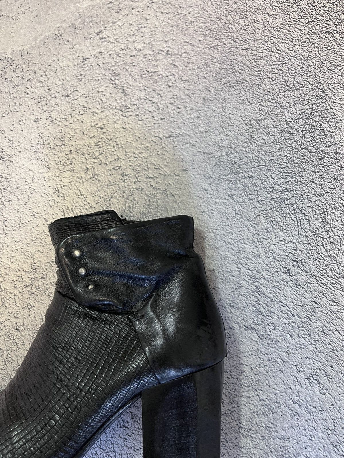 A.S.98 AS.98 Black Textured Leather Block Heel Boots Size 40 Size US 10 / IT 40 - 23 Thumbnail