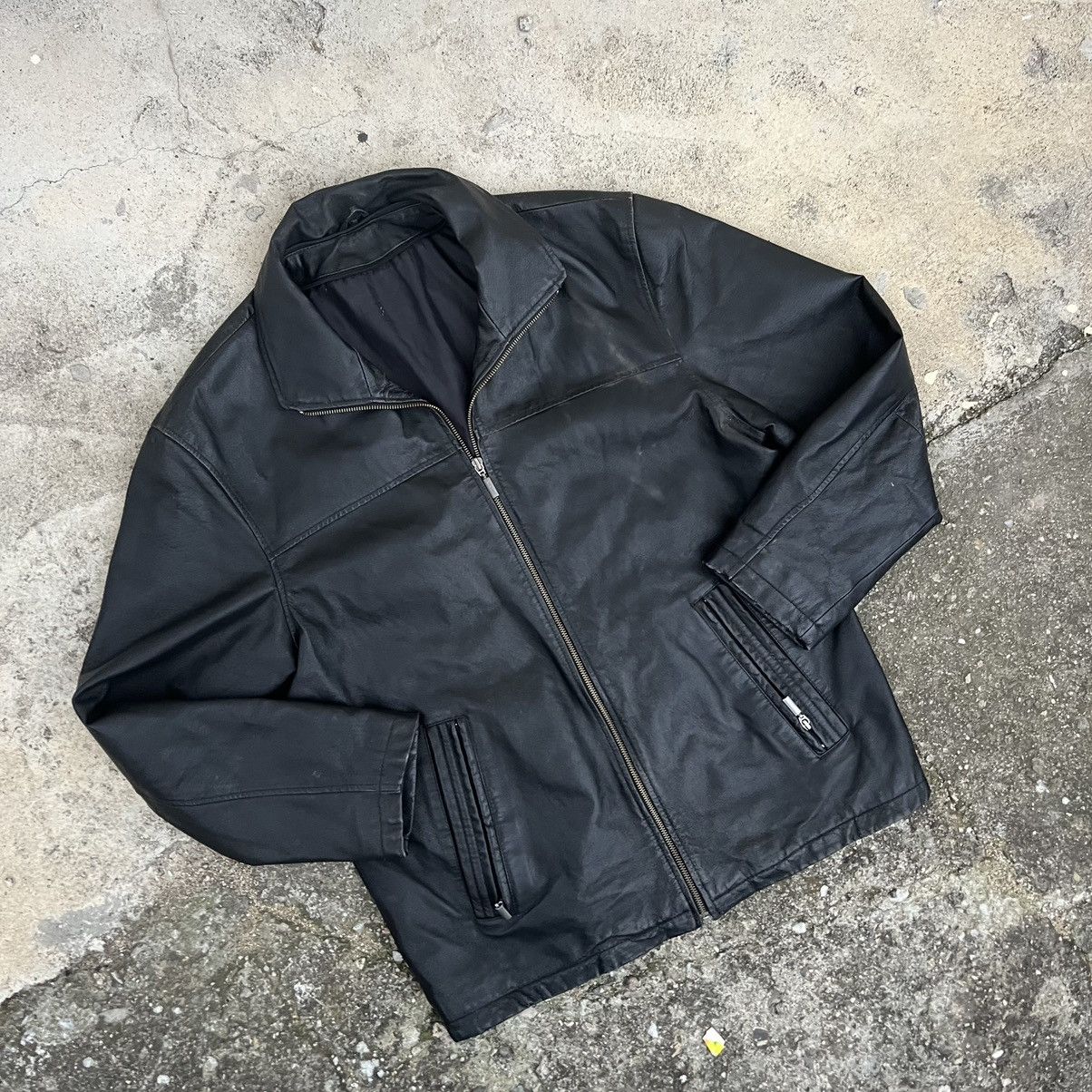 Leather × Vintage Vintage Genuine Real Leather Jacket High Quality Rock Punk Size US XL / EU 56 / 4 - 2 Thumbnail